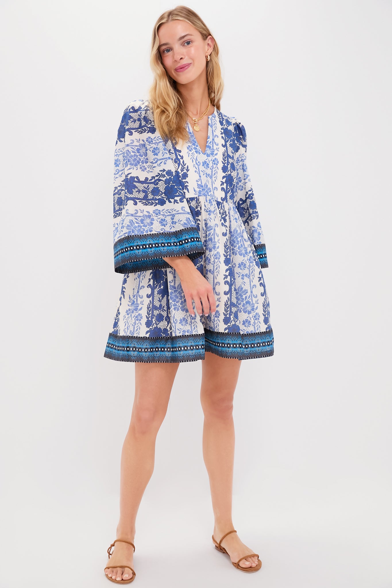 Bondi Blues Cotton Voile Izzie Dress - Lightweight Summer Maxi Dress for Women | Beach Cover Up, Boho Chic Outfit, Vacation Wear
