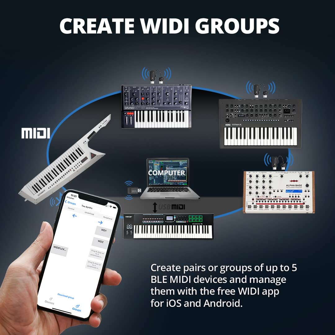 Nektar WIDIFLEX Wireless Bluetooth MIDI Controller - Seamless Music Production for Studio & Live Performances