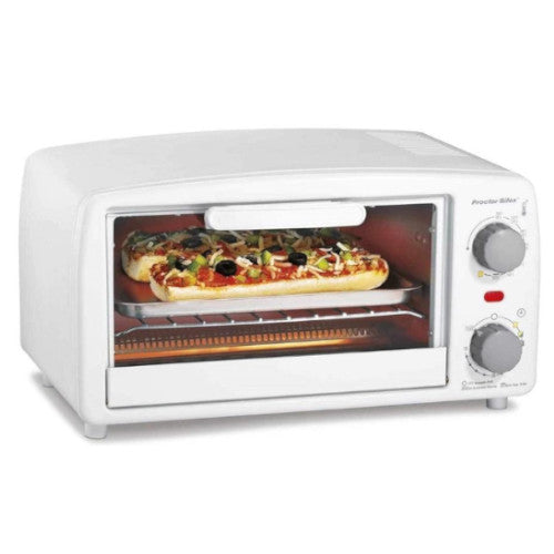 Proctor Silex 4-Slice Toaster Oven 31116PS - Perfect for Breakfast, Snacks & Small Meals in Home, Dorm or Office