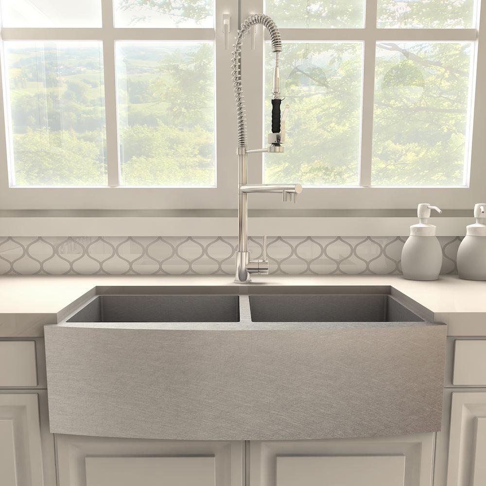ZLINE Van Gogh Pull Down Spring Kitchen Faucet with Pot Filler - Chrome Finish (VNG KF CH) | High Arc Commercial Style Faucet for Modern Kitchens & Cooking Enthusiasts