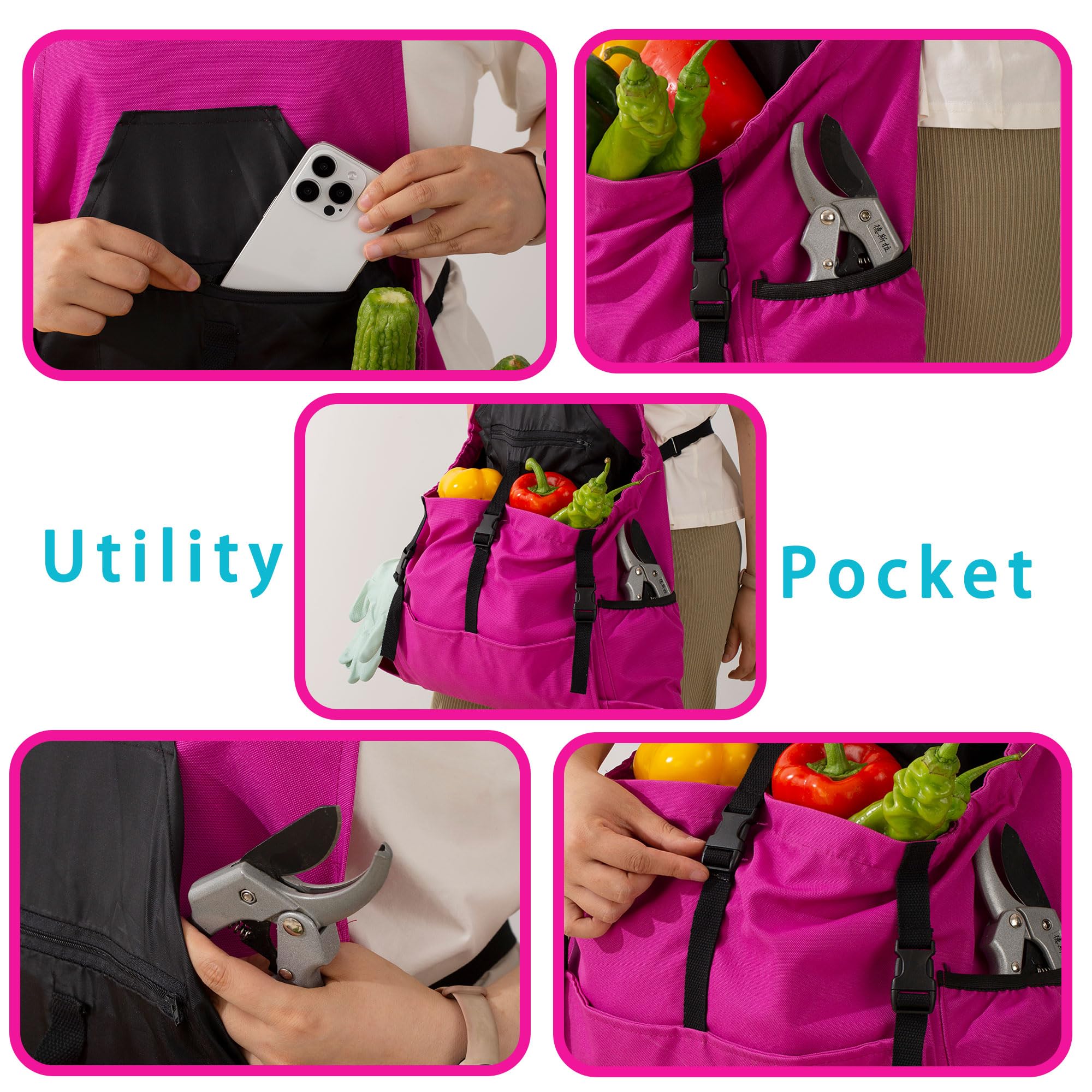 Best Gardening Apron for Women - Heavy Duty Waterproof Work Apron with Multiple Pockets - Perfect for Planting, Weeding & Outdoor Chores - Ideal Gift for Gardeners & DIY Enthusiasts