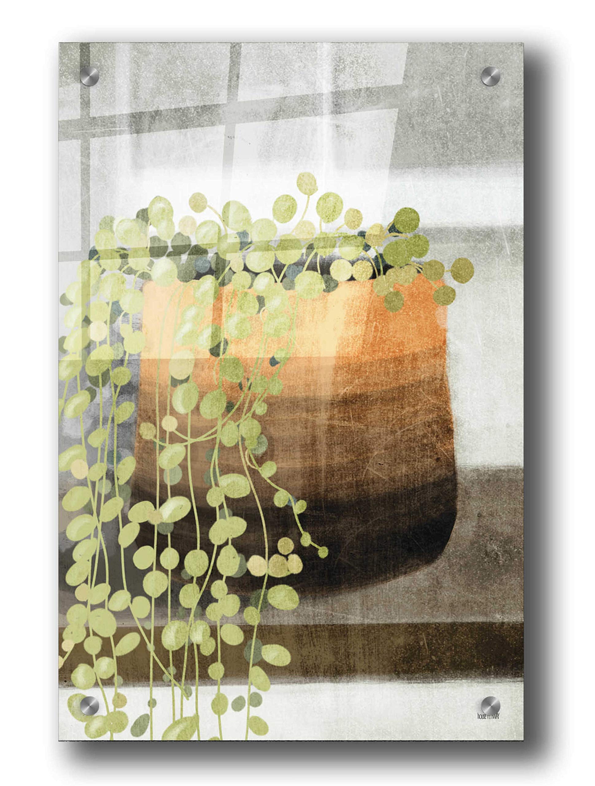 House Fenway 'String of Pearls I' Acrylic Glass Wall Art - 24x36 Inches Modern Abstract Painting for Living Room, Bedroom & Office Decor