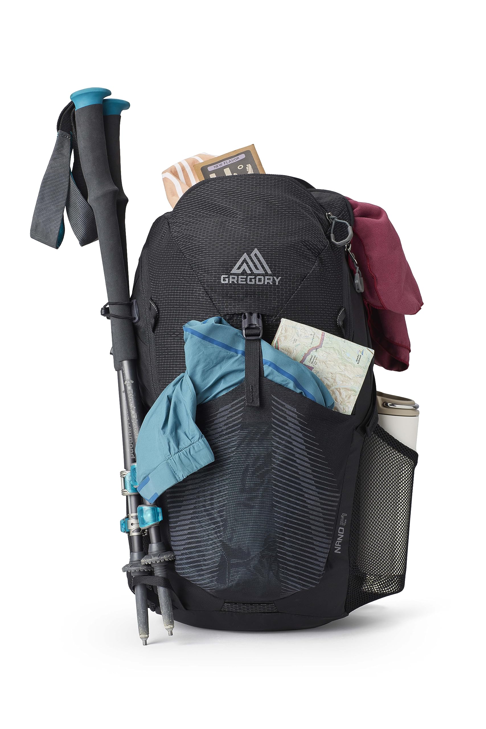Gregory Nano 24 Unisex Commuter Backpack - Lightweight Laptop Daypack for Work & Travel - Water-Resistant Obsidian Black - Perfect for Office, College & Outdoor Adventures