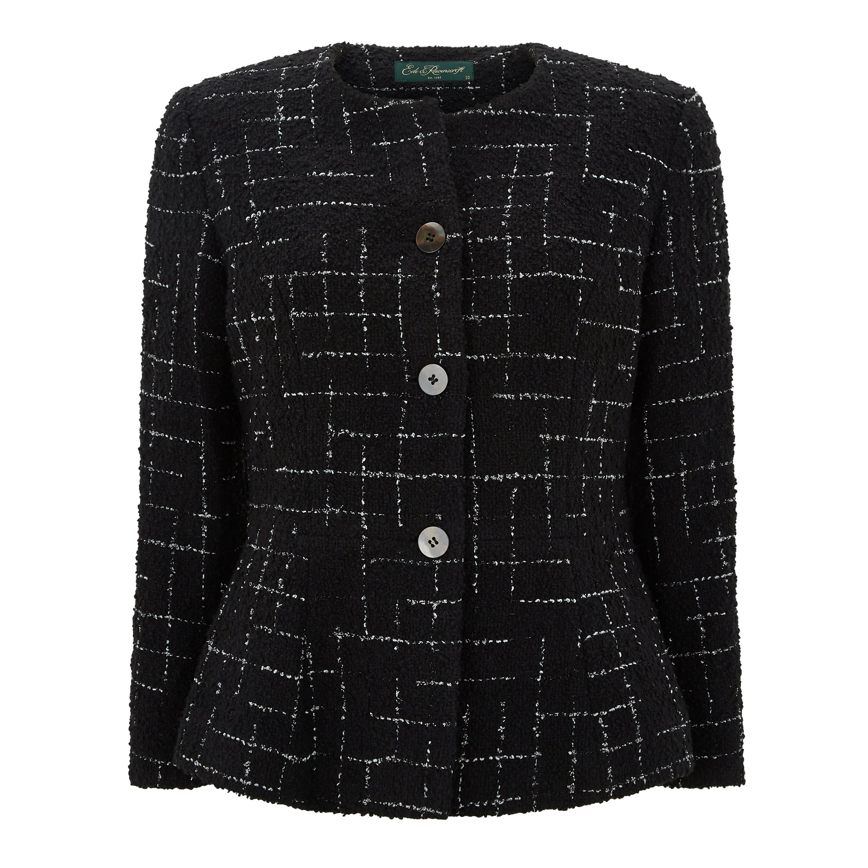 Stylish Hazel Tailored Glitter Check Wool Jacket for Women - Perfect for Office Wear, Parties & Winter Fashion