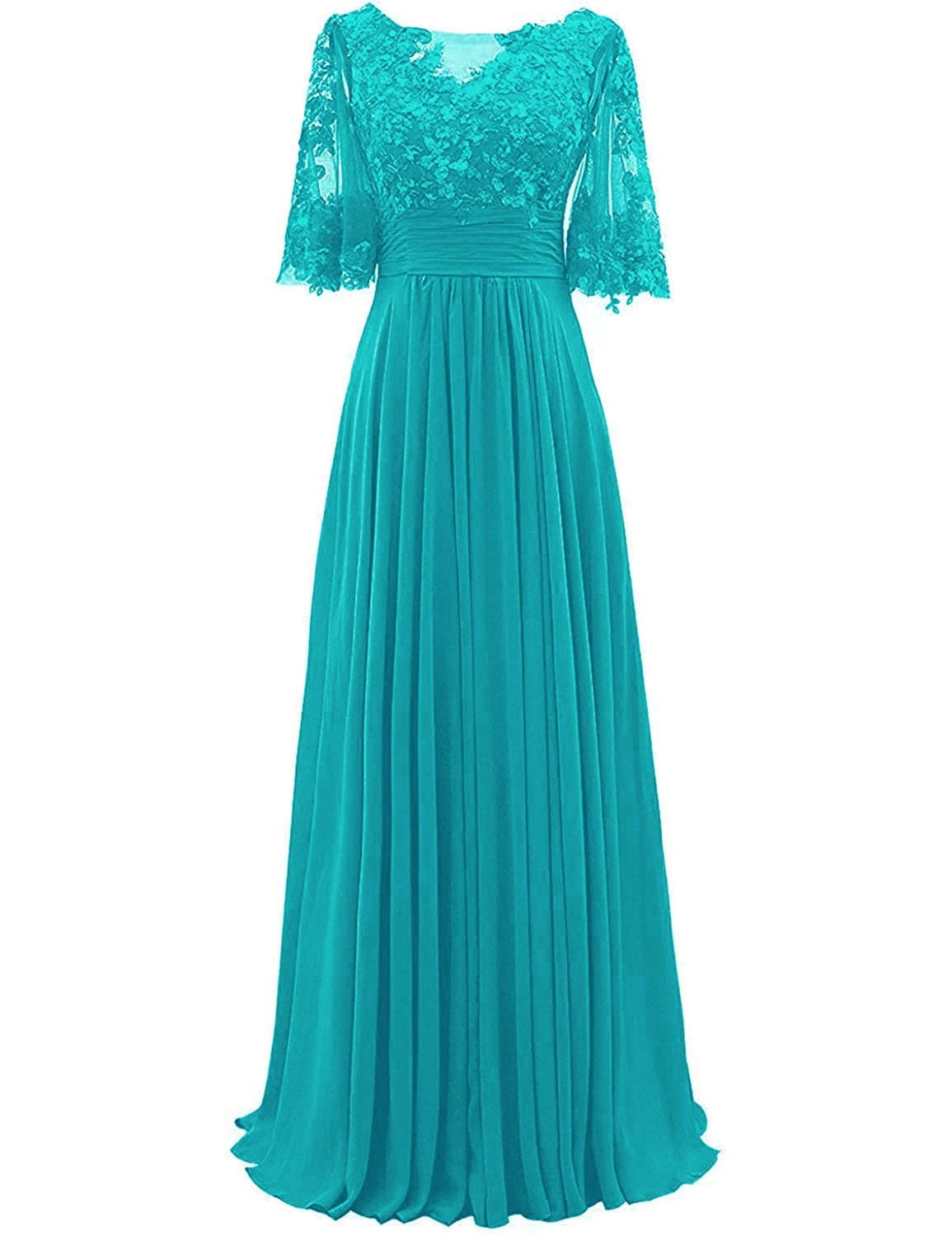 Elegant Long Sleeve Lace Mother of The Bride Dresses - Women's Formal Evening Gown for Wedding Guest & Special Occasions | Perfect for Church Ceremonies, Receptions & Black Tie Events