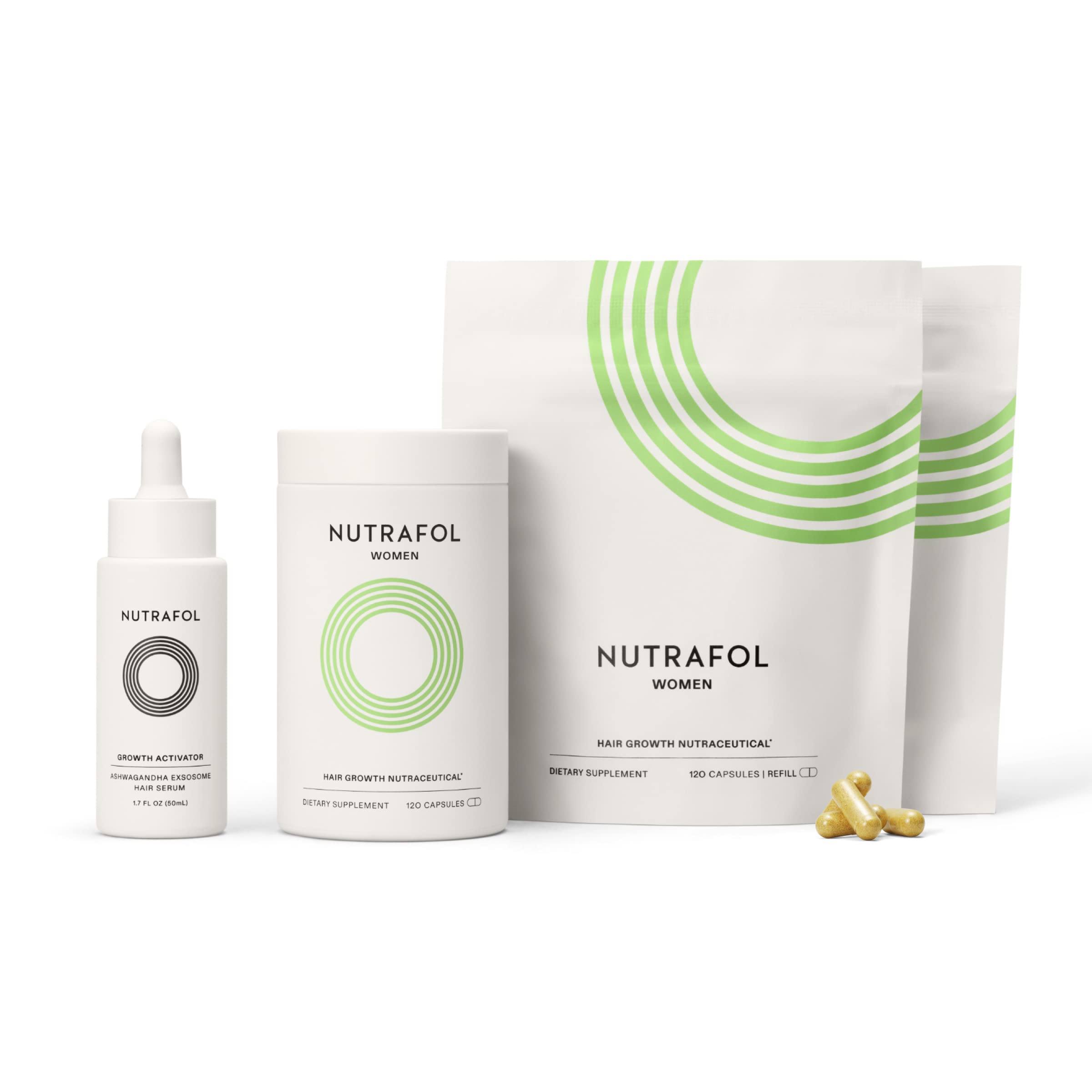Nutrafol Women's Hair Growth Kit - Clinically Proven Hair Supplement & Growth Serum with Ashwagandha Exosome Technology (3 Month Supply) | Thicker, Healthier Hair for Women | Perfect for Postpartum, Menopause & Styling Damage Recovery