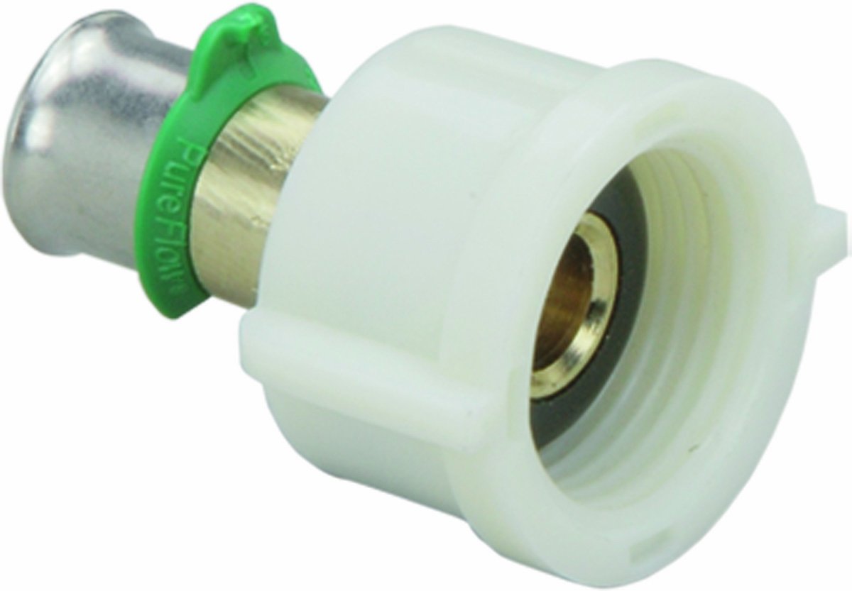 Viega 97005 PureFlow Zero Lead Bronze PEX Press Closet Adapter - 1/2-Inch Press x Closet Plastic Nut (120-Pack) - Ideal for Plumbing, Water Supply Systems & PEX Pipe Installations