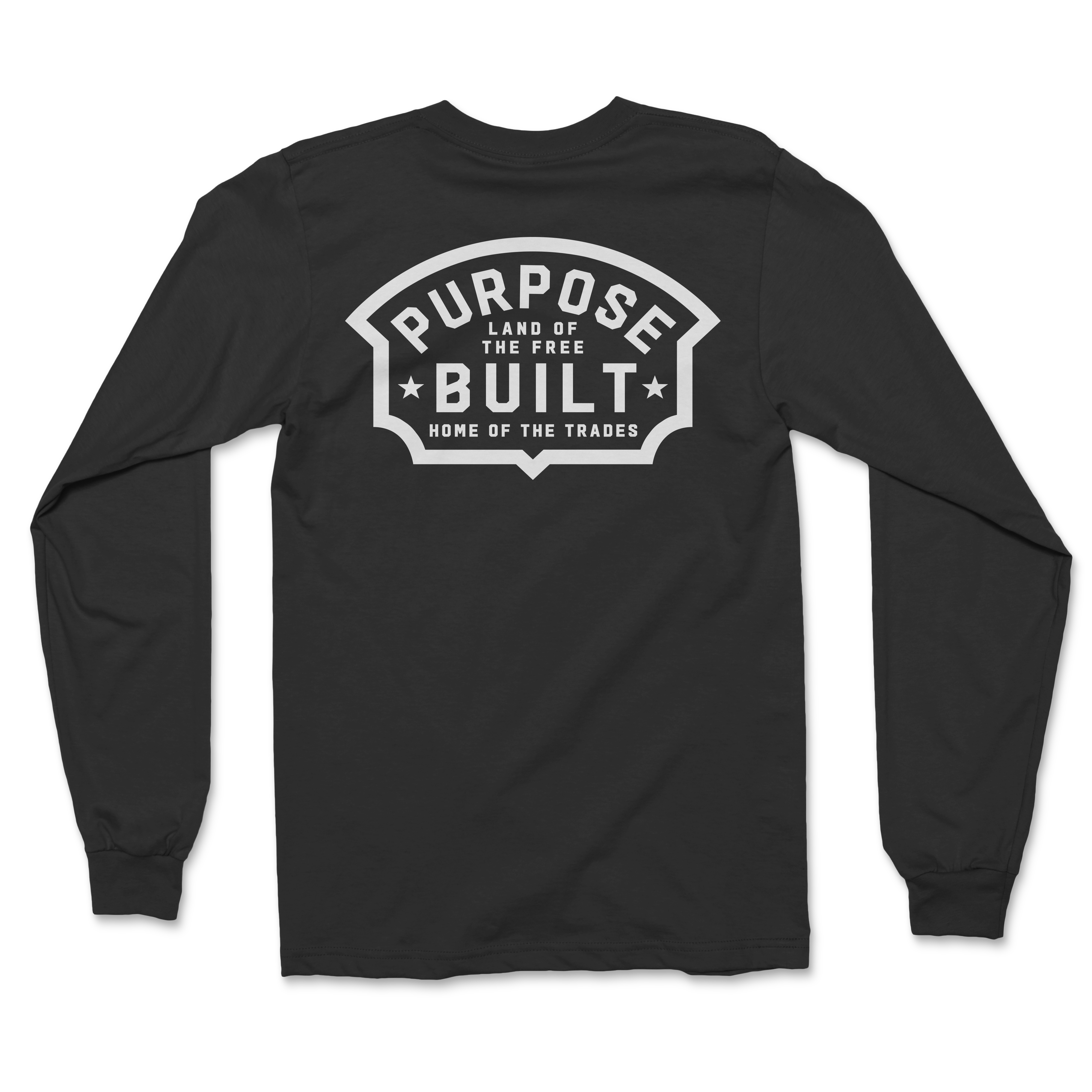 Cadillac Long Sleeve T-Shirt for Men - Premium Cotton Jet Black Crewneck Tee - Casual Wear & Street Style Fashion