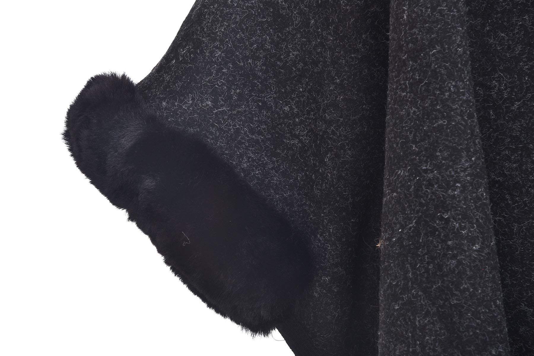 ZLYC Women's Winter Warm Faux Fur Trim Hooded Cardigan Sweater Cloak Jacket - Cozy Outerwear for Cold Weather, Casual Outings & Holiday Fashion