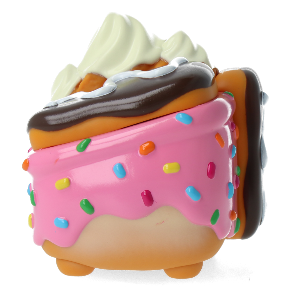 Dumpster Fire Donut Pink Vinyl Figure - Cute Kawaii Collectible Toy for Desk Decor, Gift for Donut Lovers, Office & Home Display