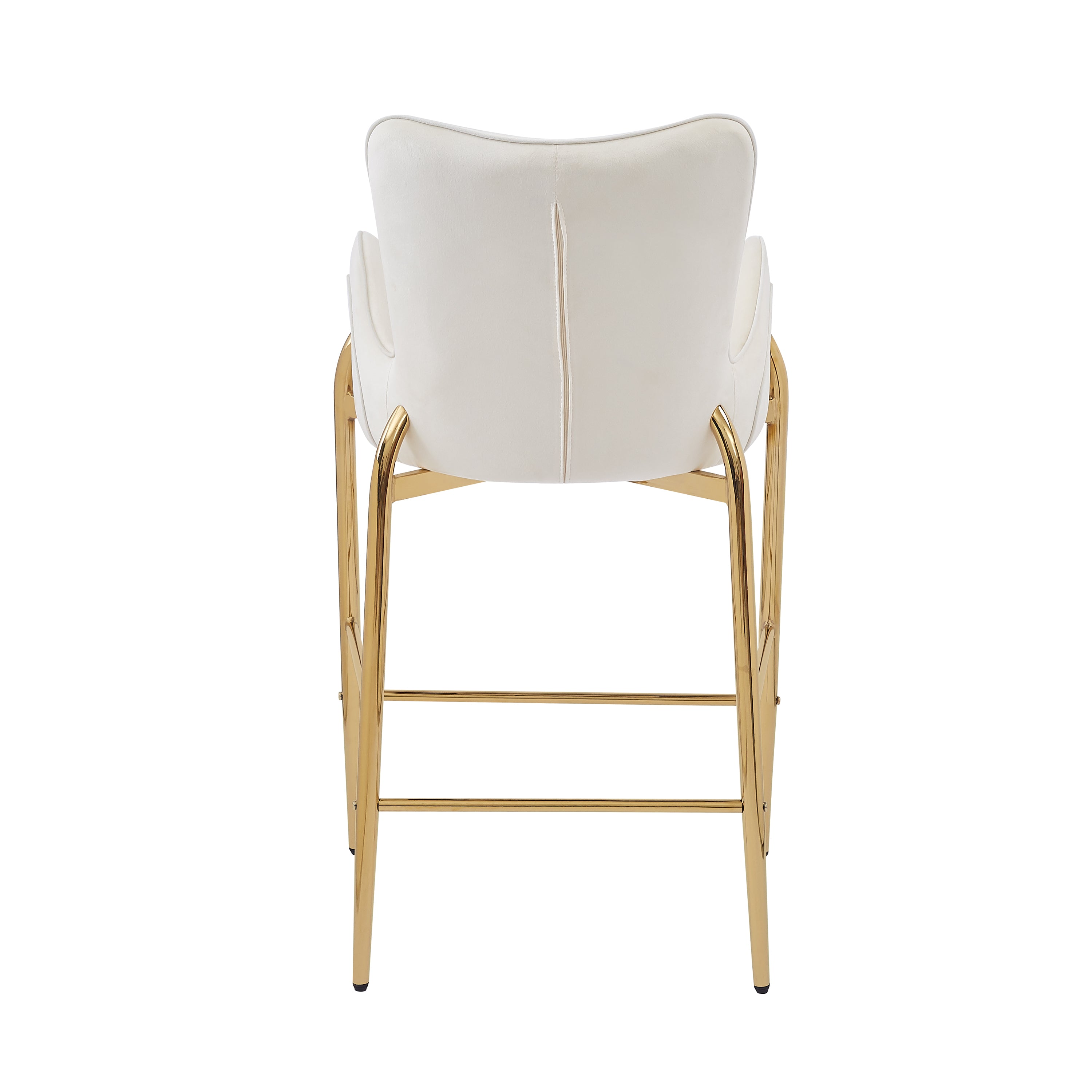 28.75 Inch Counter Height Bar Stools Set of 2 - Velvet Upholstered Barstools with Golden Metal Legs, Adjustable Swivel Bar Chairs for Kitchen Island, Breakfast Nook & Home Bar Decor