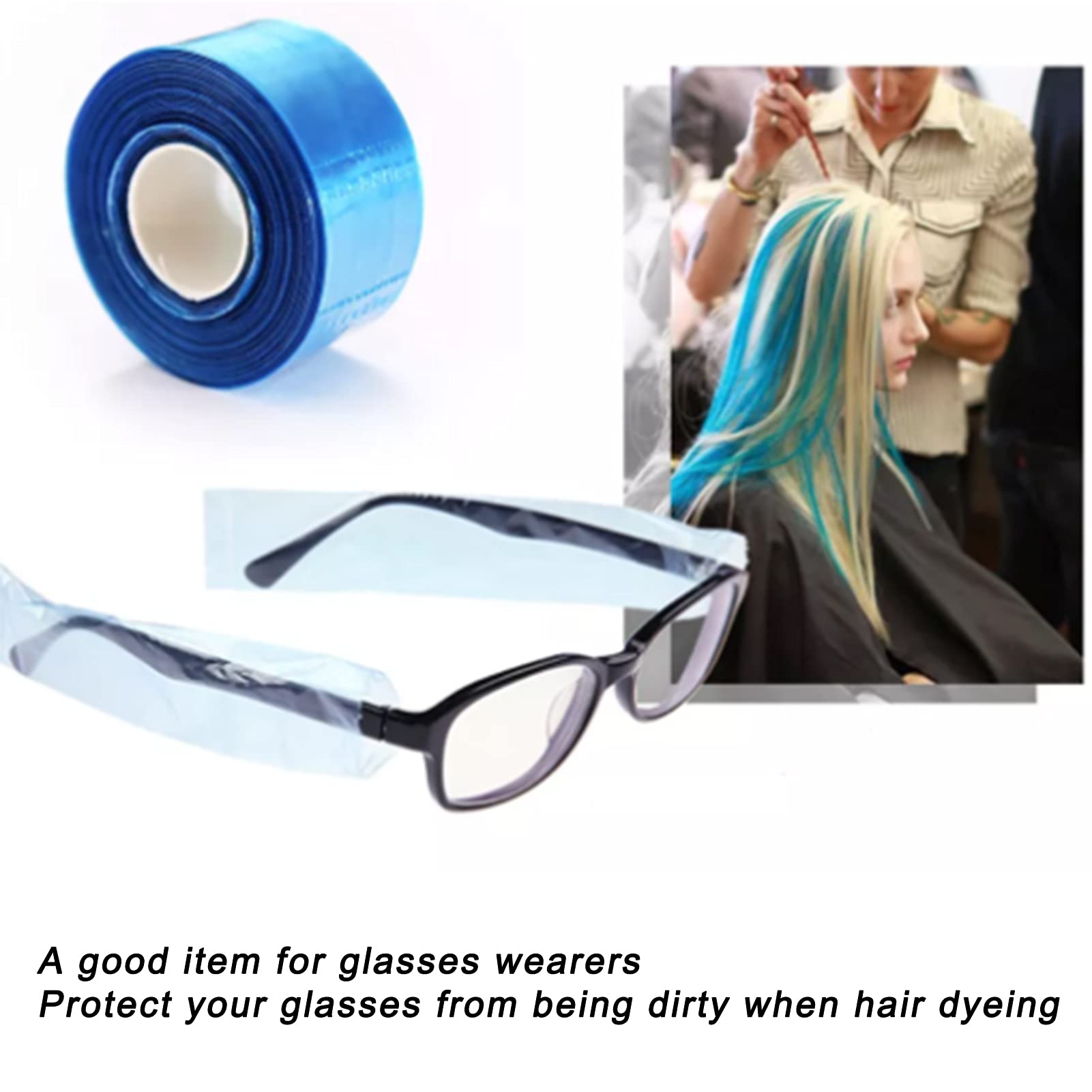100pcs Disposable Eyeglass Sleeves - Temple Arm Protector Covers for Glasses Legs - Salon Hair Color Protective Sleeves - Perfect for Hair Salons, Spas & Beauty Treatments