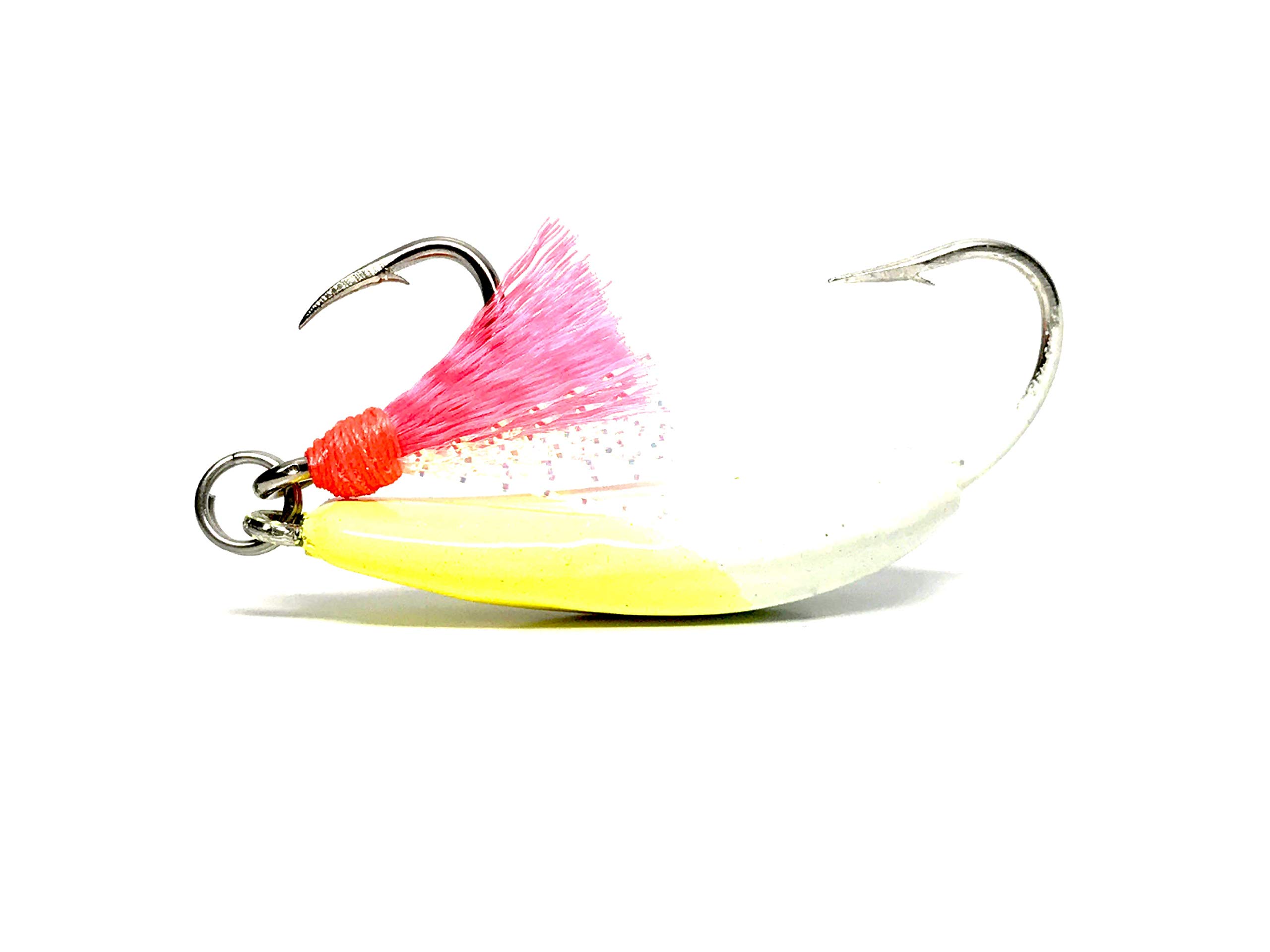 Premium Pompano Fishing Jigs with Teaser - Candy Yellow Color | Saltwater Surf Fishing Lures for Pompano, Whiting & More | Ideal for Beach, Pier & Inshore Fishing