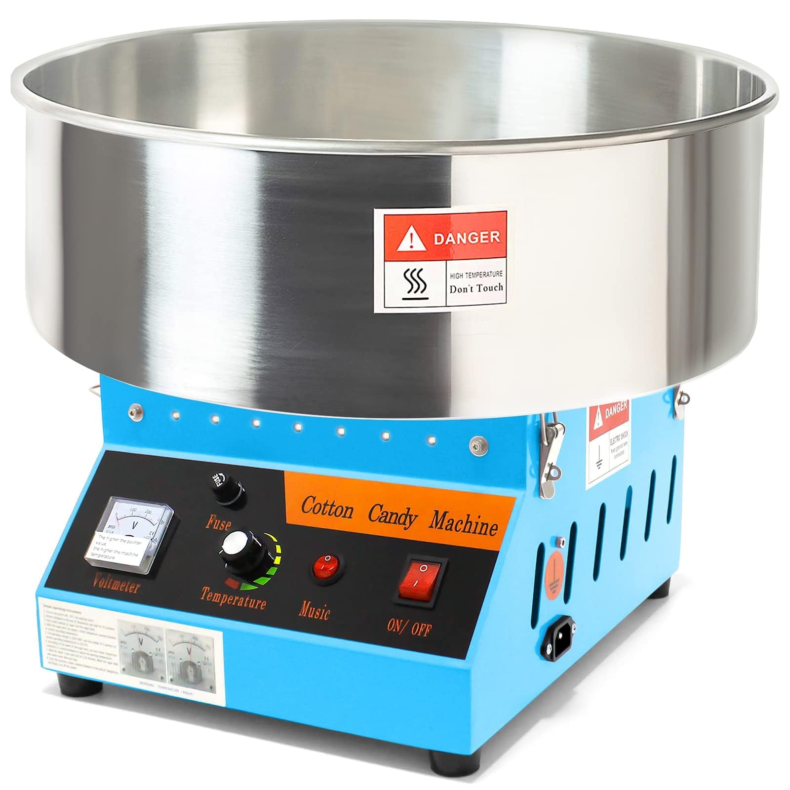 GOLADA 1080W Commercial Cotton Candy Machine - Electric Candy Floss Maker for Parties, Carnivals & Events (110V, Blue) | Perfect for Birthday Celebrations, School Functions & Social Gatherings