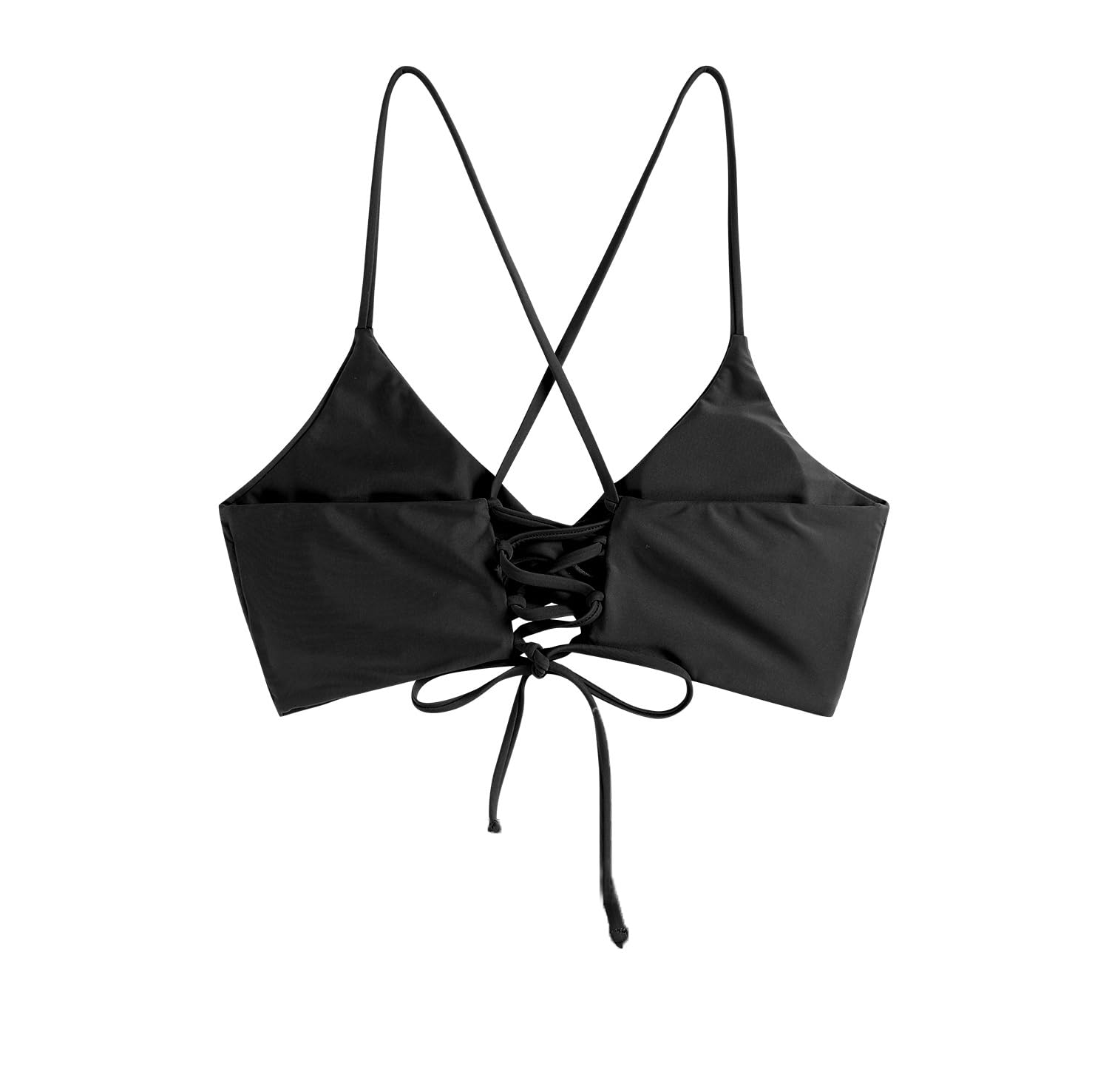 ZAFUL Women's Push Up Bikini Top - Lace Up Padded Swimwear for Beach