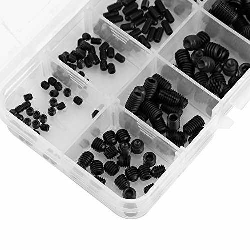 FTVOGUE 240-Piece Socket Head Cap Screw Assortment Kit - M3 to M8 Allen Hex Grub Screws DIN916 Standard - Perfect for DIY, Furniture Assembly, Machinery Repair & Automotive Maintenance