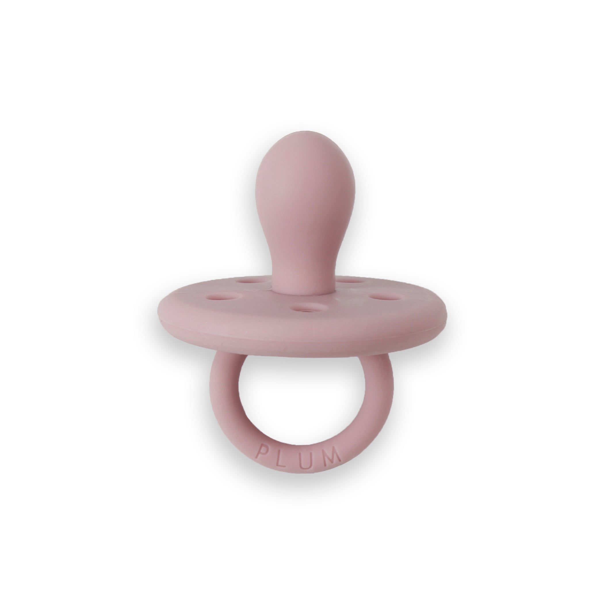 PLUM Silicone Baby Pacifiers & Connector Set - Berry (0-6 Months) - Perfect for Soothing and Comforting Newborns During Sleep and Travel