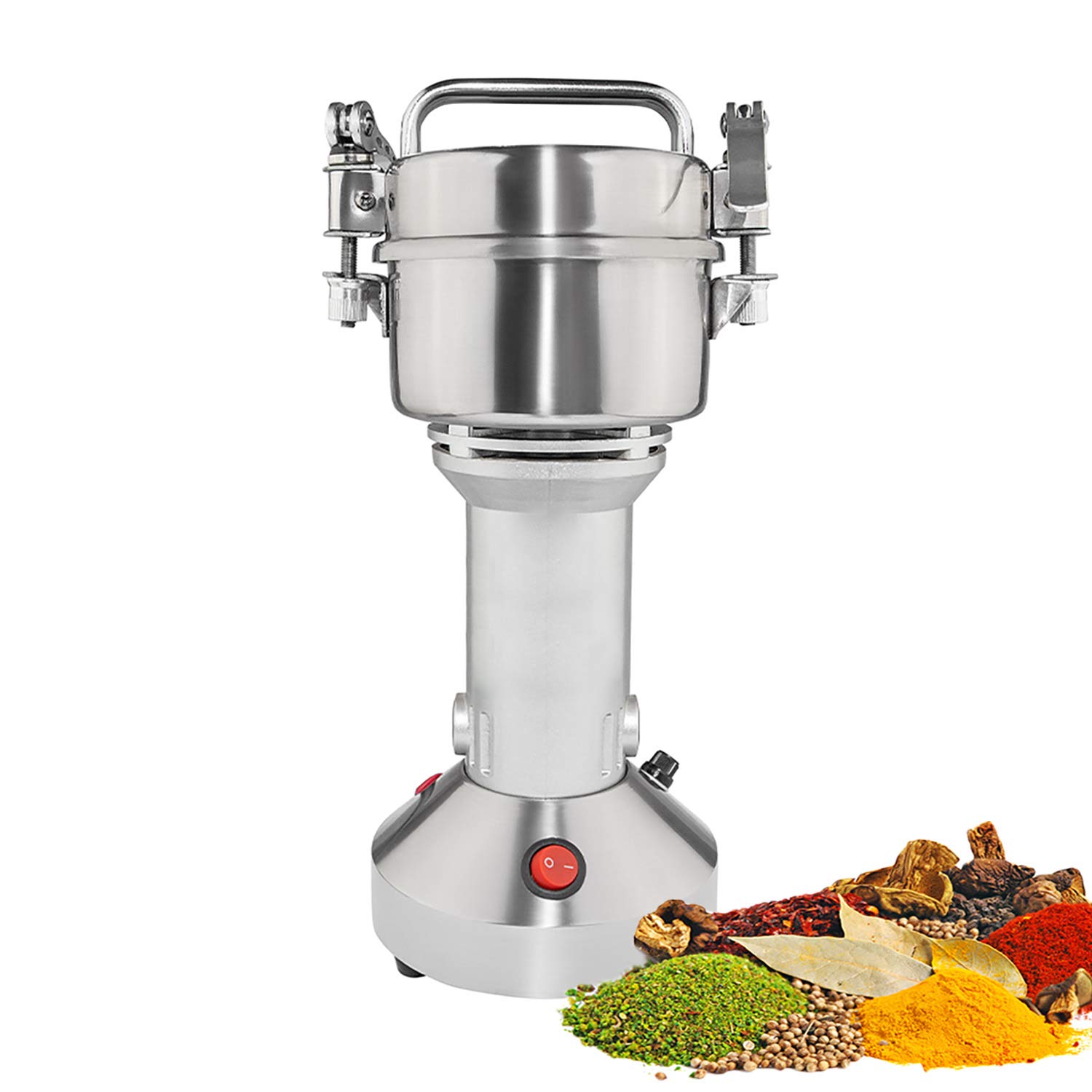 GorillaRock Commercial Electric Grain Mill - Stainless Steel Wheat Grinder for Flour, Spices & Herbs - 110V (100gr) - Perfect for Bakeries, Restaurants & Home Kitchens