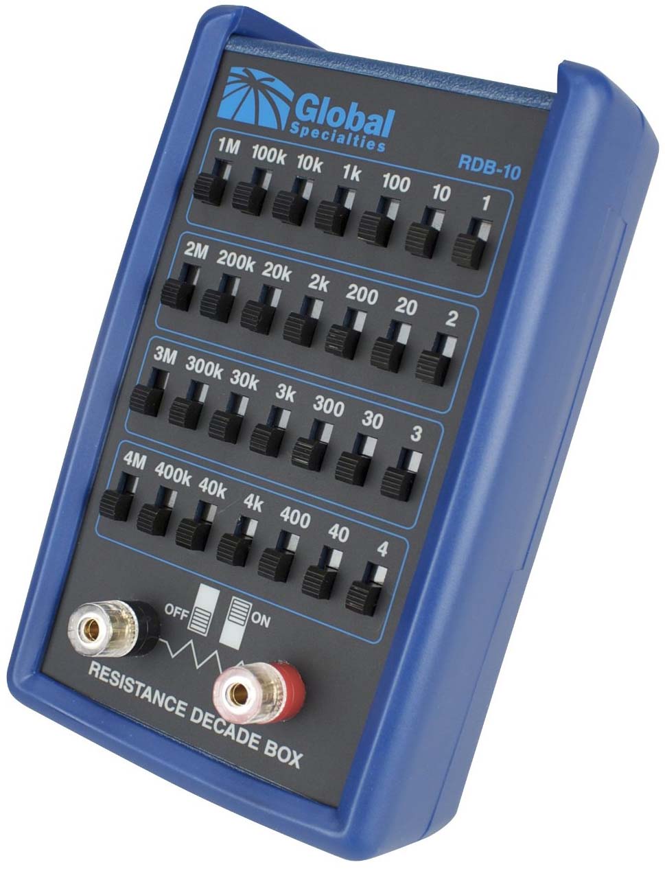 Global Specialties RDB 10 Resistance Decade Box - Precision Resistor for Electronics Testing, Circuit Design & Lab Experiments