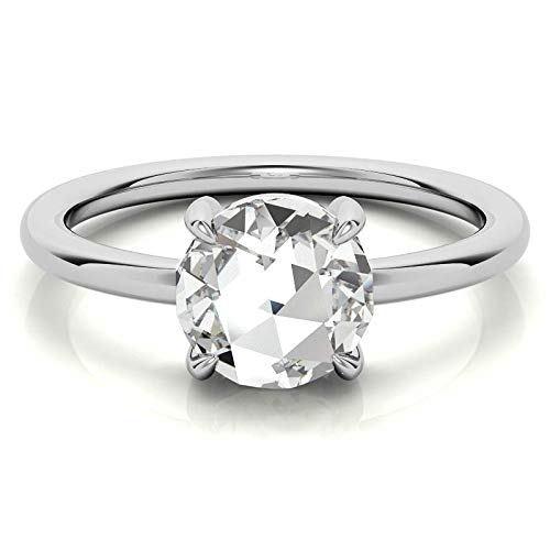 1.80 Carat Round Moissanite Engagement Ring - Vintage Solitaire 4-Prong Halo Setting Wedding Band in Sterling Silver - Anniversary Promise Ring Gift for Women by Neerja Jewels - Perfect for Proposals, Weddings & Special Occasions