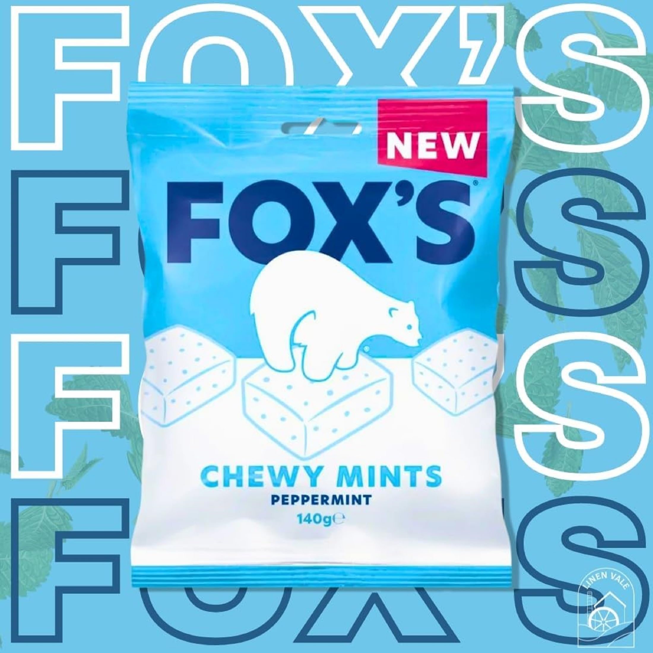 Fox's Chewy Mints Peppermint Candy - 140g (Pack of 2) - Refreshing Breath Mints for Office, Travel & After Meals
