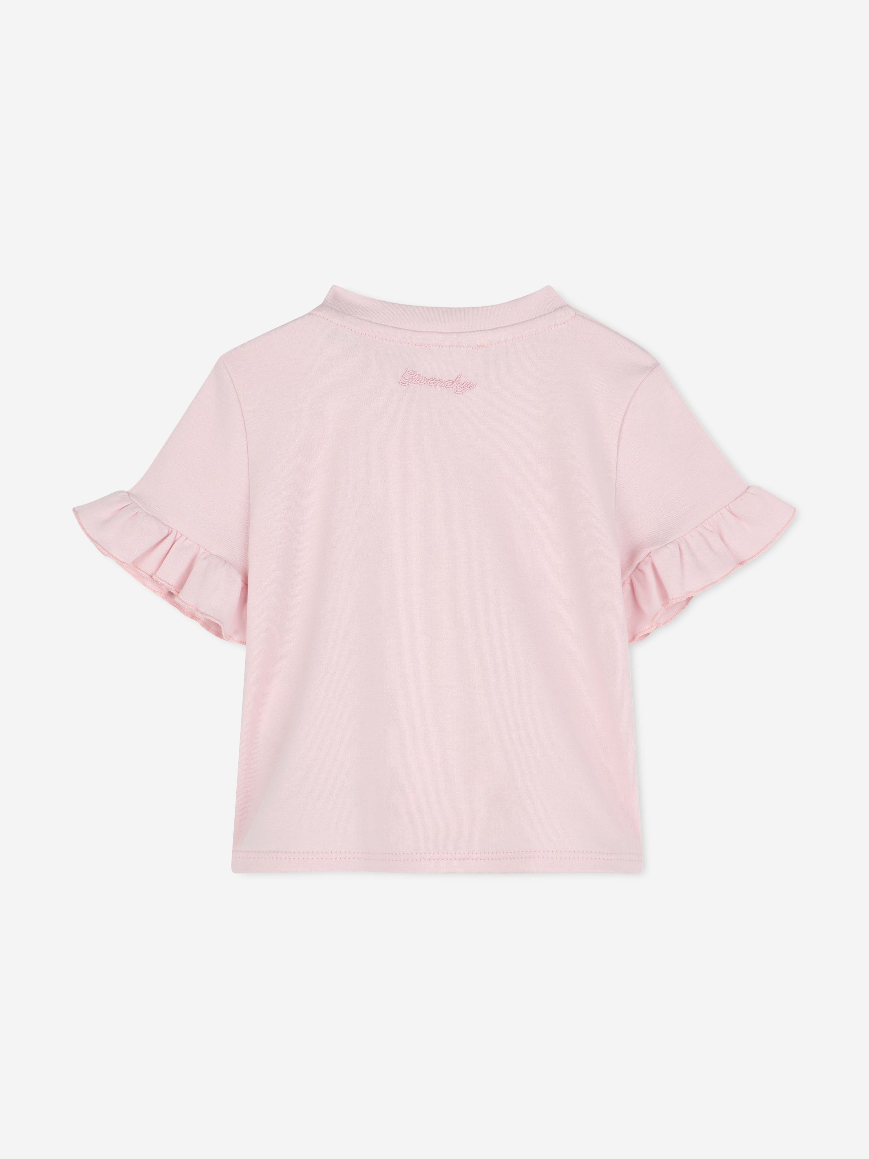 Pink Floral 4G Logo Baby Girls T-Shirt - Cute Casual Outfit for Playdates & Preschool