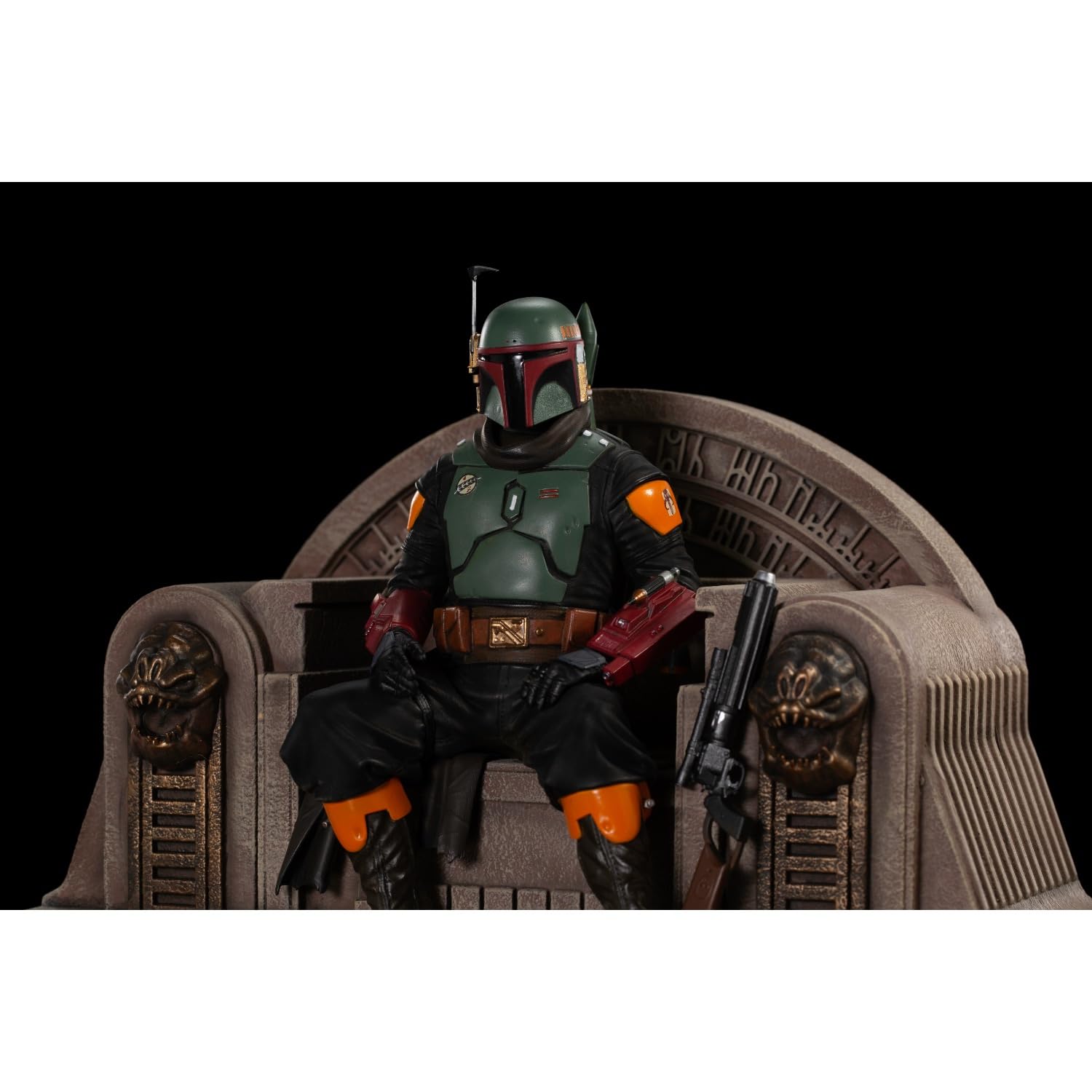 Iron Studios 1:10 Scale Boba Fett on Throne Statue - The Mandalorian Collectible Figure for Display & Home Decor