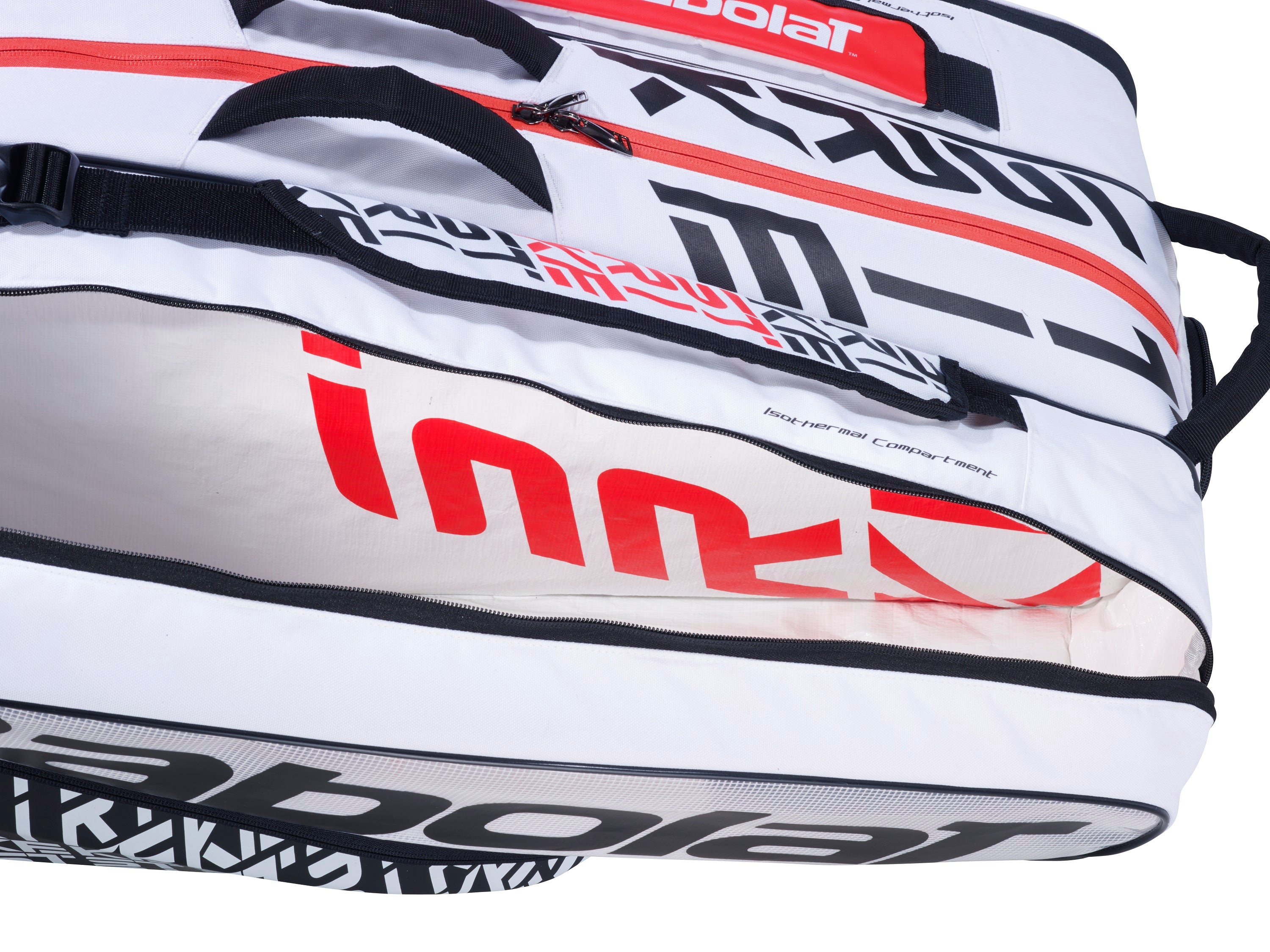 Babolat Pure Strike 12 Pack Tennis Racquet Bag - White | Durable Tennis Gear for Players & Coaches | Perfect for Tournaments, Training & Travel