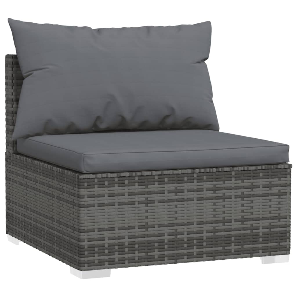 8-Piece Padded Patio Lounge Set with Poly Rattan - Gray & Anthracite Modular Outdoor Furniture - Water-Resistant Cushions & Sturdy Steel Frame - Perfect for Poolside, Garden or Backyard Relaxation