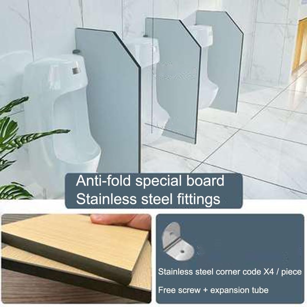 Wall-Mounted Urinal Partition Screen - 2 Pack Men's Restroom Privacy Divider for Public Toilets, Bathrooms & Schools - Durable Stainless Steel Urinal Screen for Enhanced Privacy in Commercial Spaces