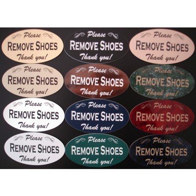 Please Remove Shoes Sign - Laser Engraved Durable Signage - White - Perfect for Home Entryway, Office, and Spa Decor