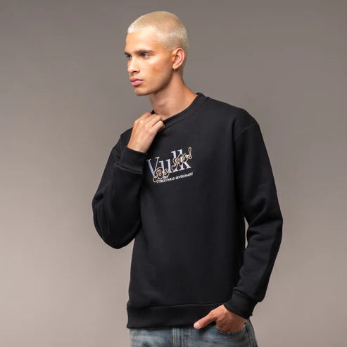 Unisex Vulk Billboard Crew Neck Sweatshirt - Black | Comfortable & Stylish Pullover for Casual Wear, Street Fashion & Everyday Outfits