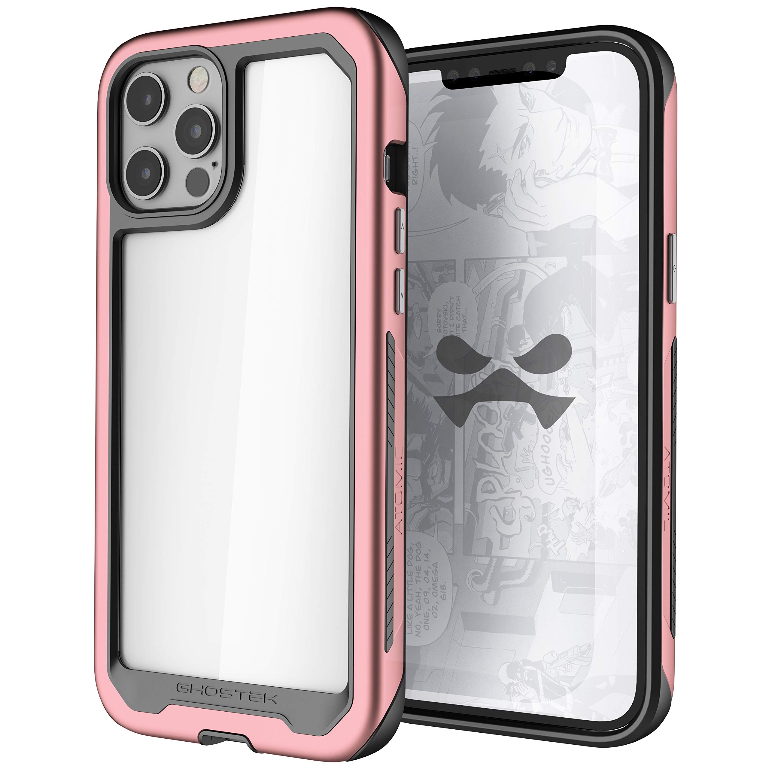 Ghostek Atomic Slim iPhone 12 Pro Max Case - Military Grade Aluminum Alloy Protective Bumper | 6.7 Inch 5G Phone Cover (Pink) | Shockproof & Lightweight for Everyday Protection