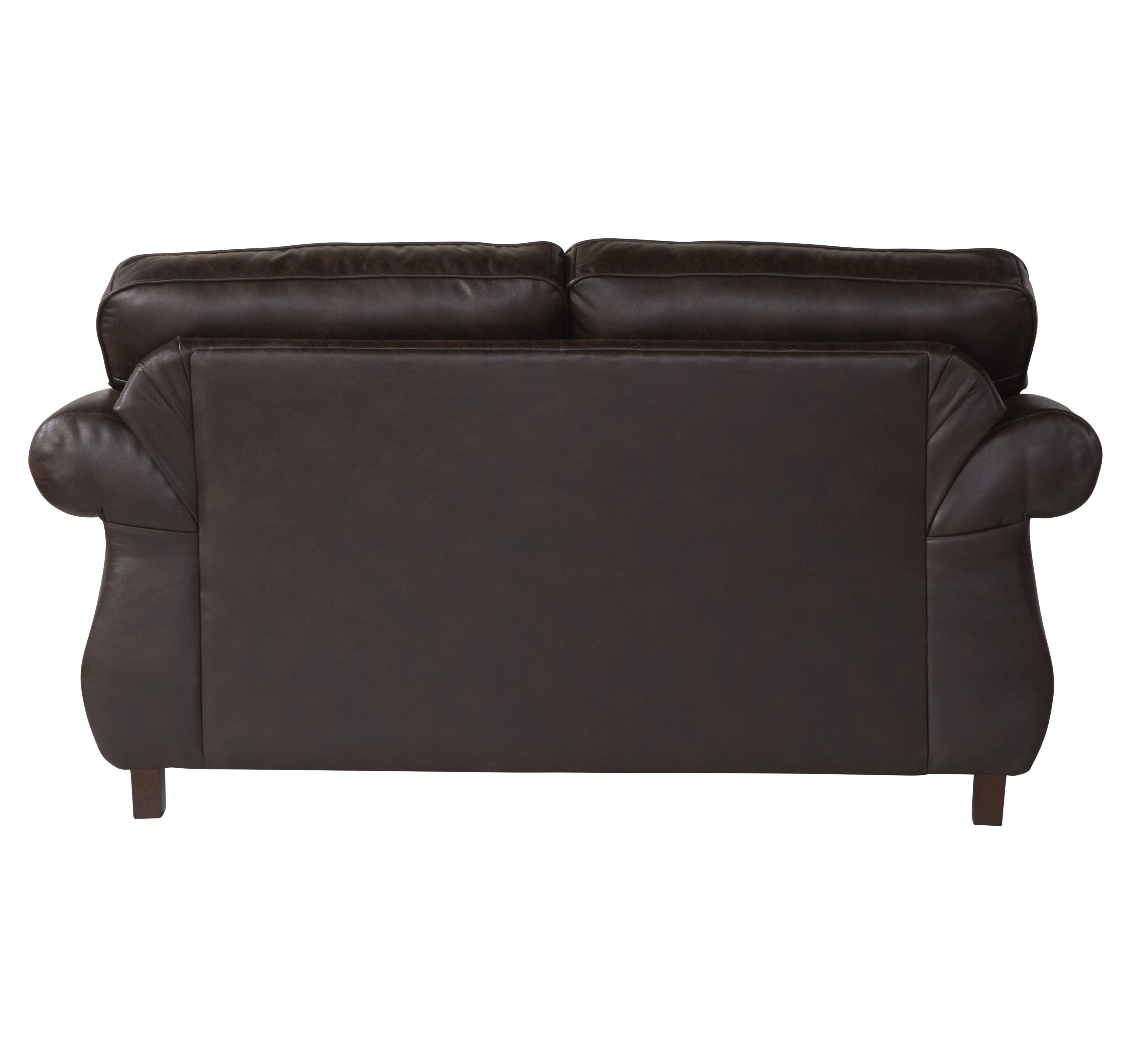Leinster Faux Leather Upholstered Nailhead Loveseat in Espresso Brown - Stylish Small Sofa for Living Room, Office or Apartment Decor