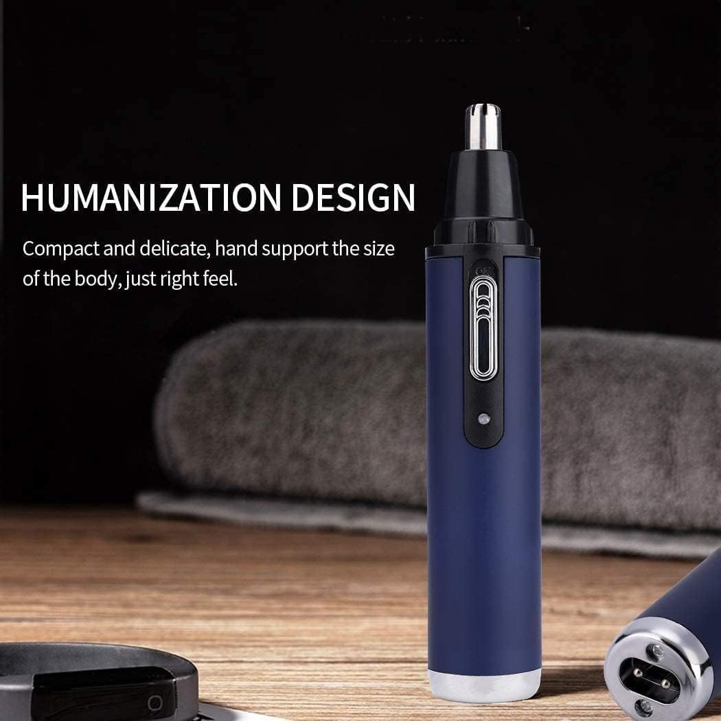 USB Rechargeable Ear & Nose Hair Trimmer for Men & Women - Portable Facial Grooming Kit with Protective Cover - Perfect for Travel, Home & Personal Care