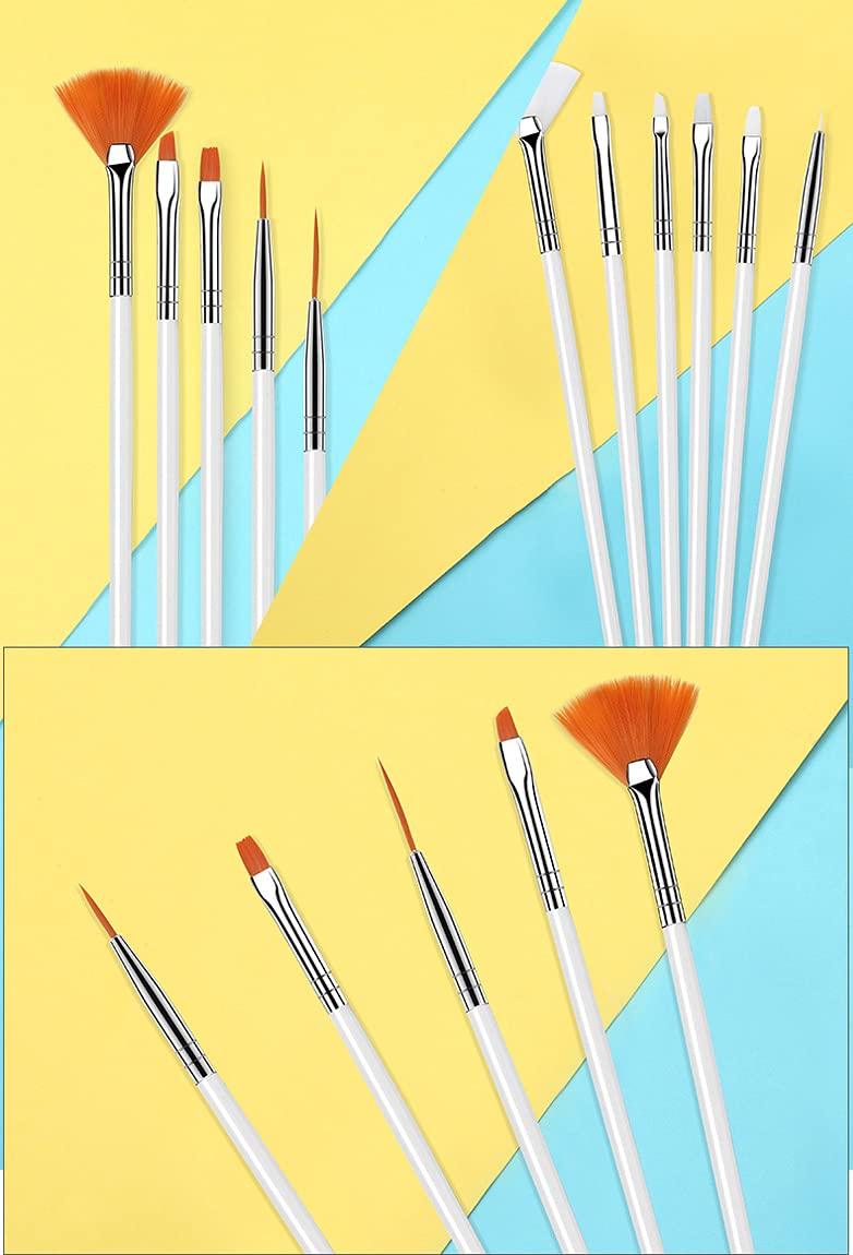 FStyler 15pcs Professional Nail Art Dotting Tools Set - High Quality UV Gel Polish Brush Pens for Nail Design, Painting & Drawing | Perfect for Salon & Home Manicure | DIY Nail Art, French Tips & Gel Polish Application