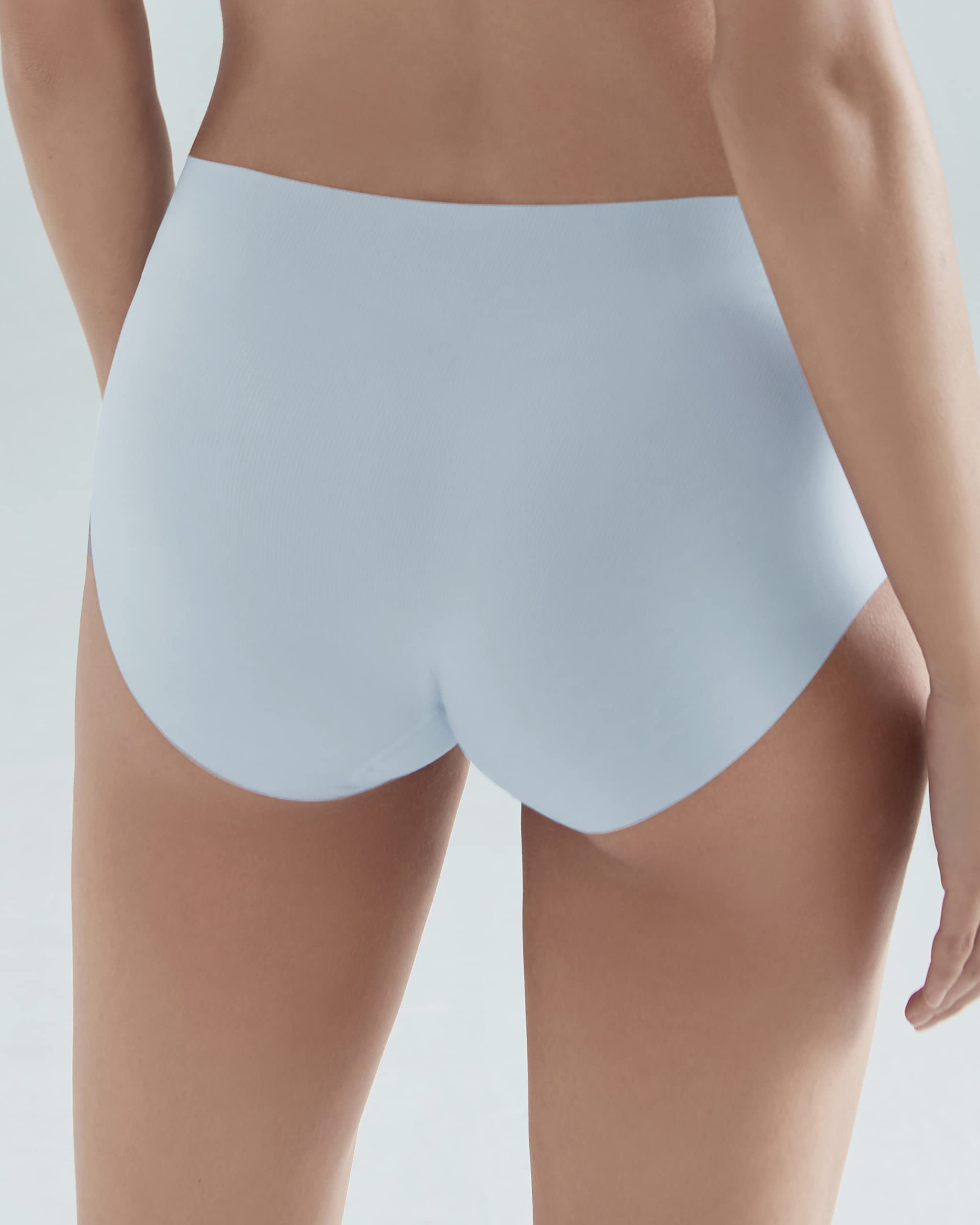 Women's Lightweight Ribbed Cotton Underwear - Mid Rise One Size Panties in Light Blue | Comfortable Everyday Wear for Work, Gym & Lounge