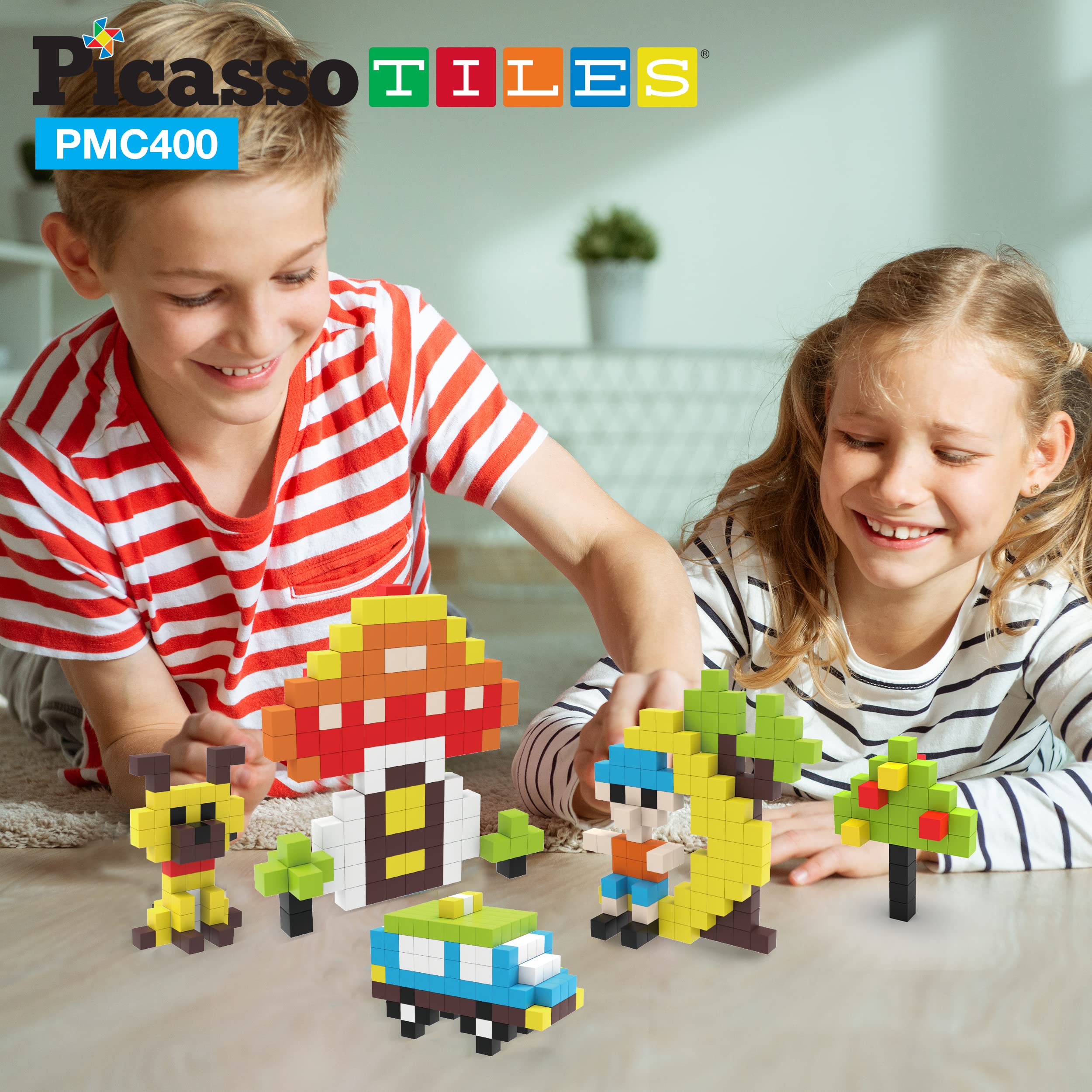 PicassoTiles 400pcs Magnetic Puzzle Cube Set - World Famous Art Paintings with Free Frame & Ideabook - STEM Educational Toy for Kids & Adults - Creative Brain Teaser for Home Decor, Classroom & Gift Giving