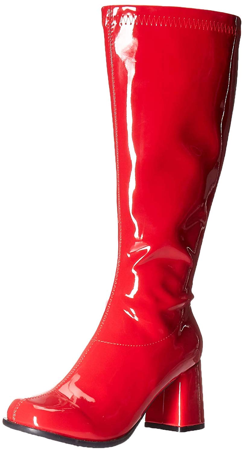Red Go-Go Boots for Women - Size 9 | Vintage 60s Style Costume Boots for Halloween, Cosplay & Retro Fashion Outfits