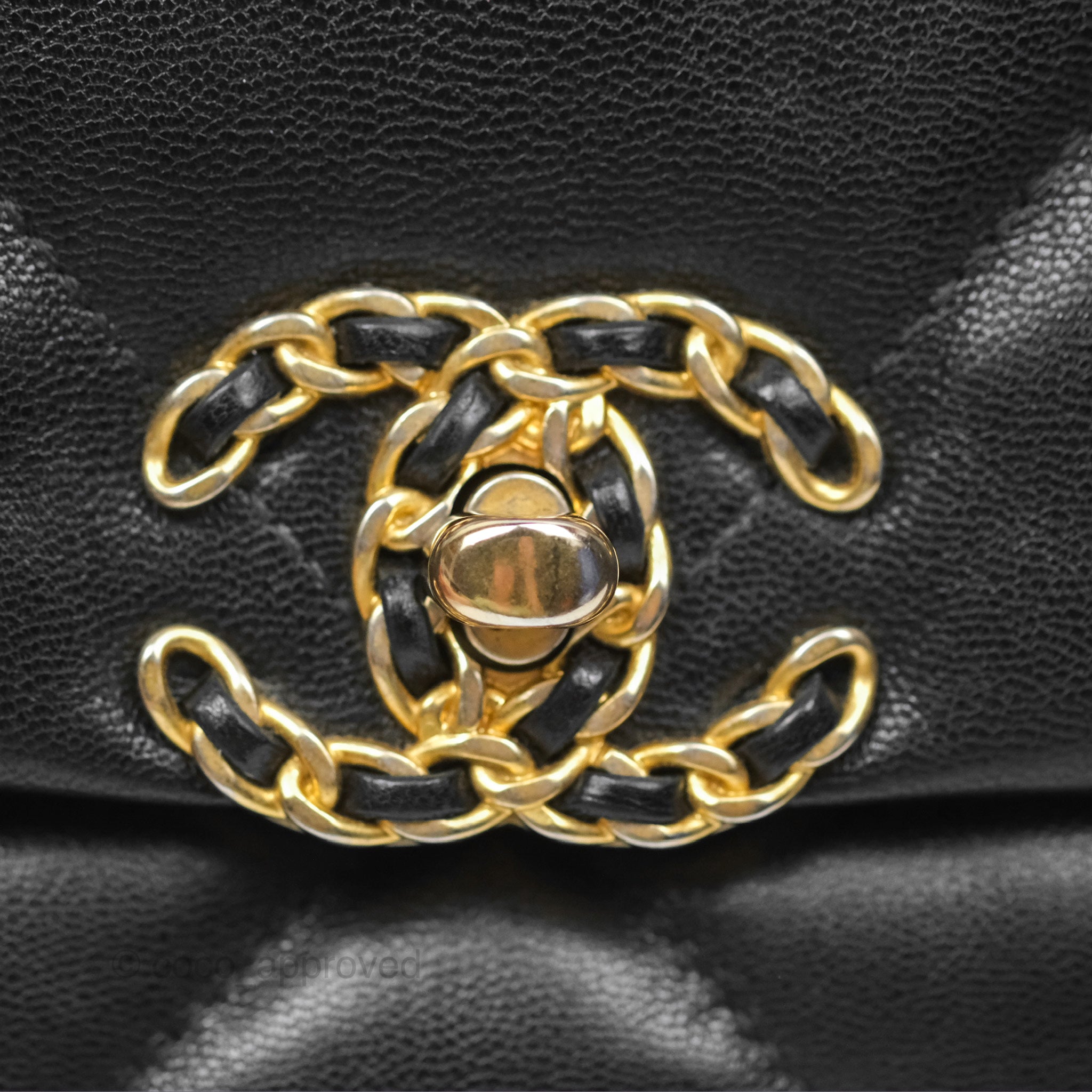 Chanel 19 Medium Flap Bag Black Goatskin Leather Mixed Gold/Silver Hardware - Luxury Designer Handbag for Women, Perfect for Work, Evening & Special Occasions