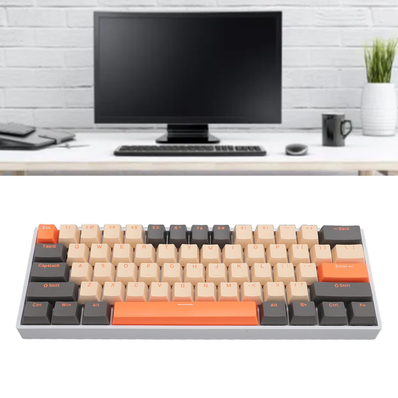 Elprico 61-Key Wireless Mechanical Gaming Keyboard with RGB Backlight - Bluetooth, USB, 2.4G Wireless 3-in-1 Connectivity for PC, Mac, Laptop - Perfect for Gaming, Office Work & Typing Enthusiasts