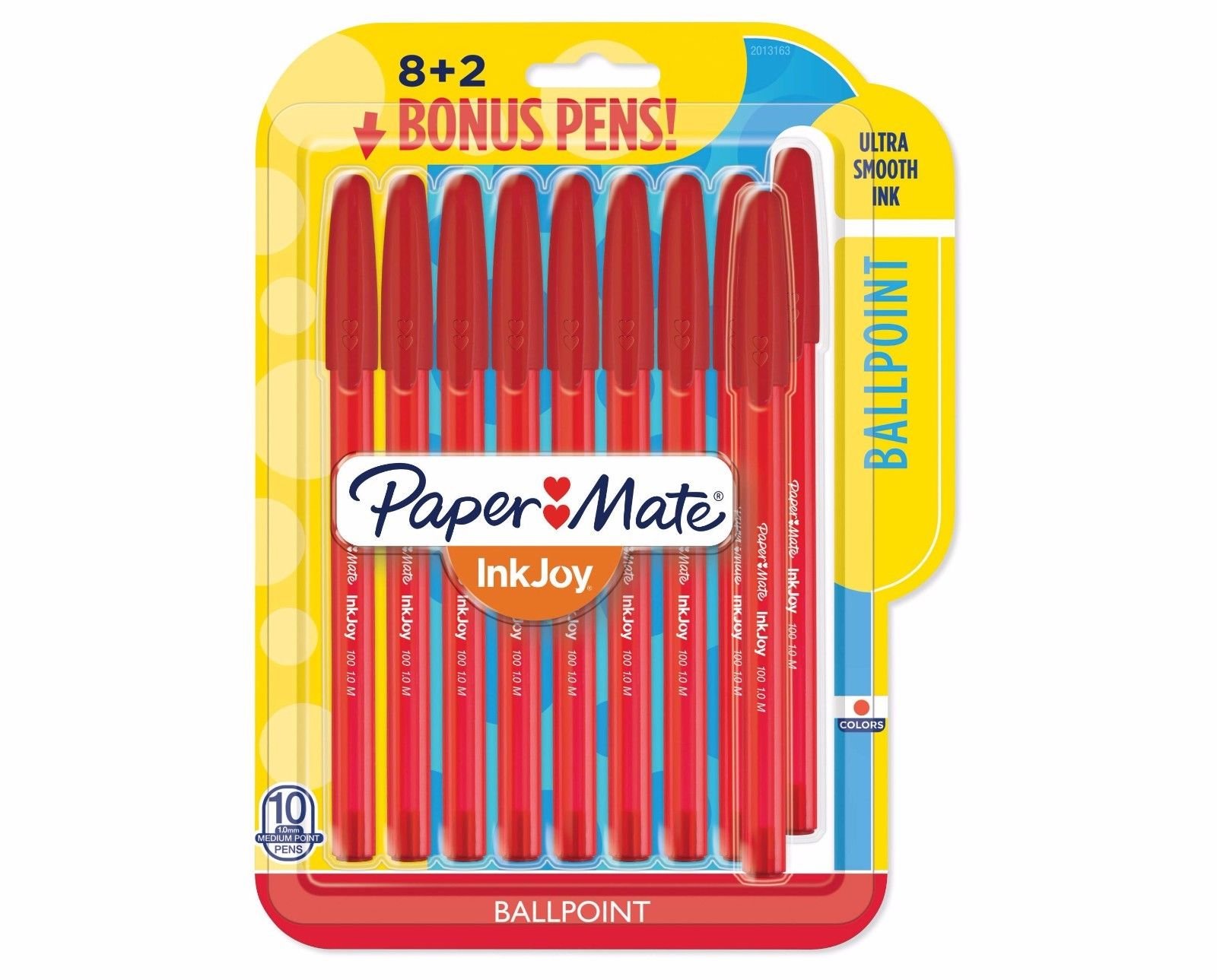 Papermate InkJoy Ballpoint Pens - Red Ink, Smooth Writing, 12-Pack - Perfect for Office, School & Note-Taking
