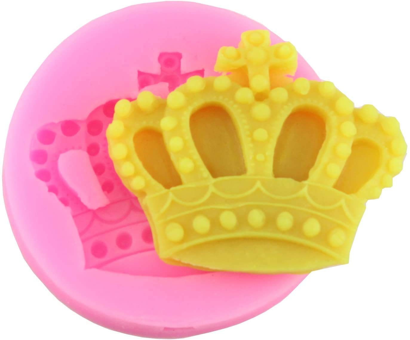 RKPM HOMES Silicone Crown Fondant Mold - Princess Cake Decorating Tool for Wedding, Birthday & Party Cakes (1 Cavity Crown & Heart Chocolate Mold) - Perfect for Sugar Craft, DIY Desserts & Baking Decorations