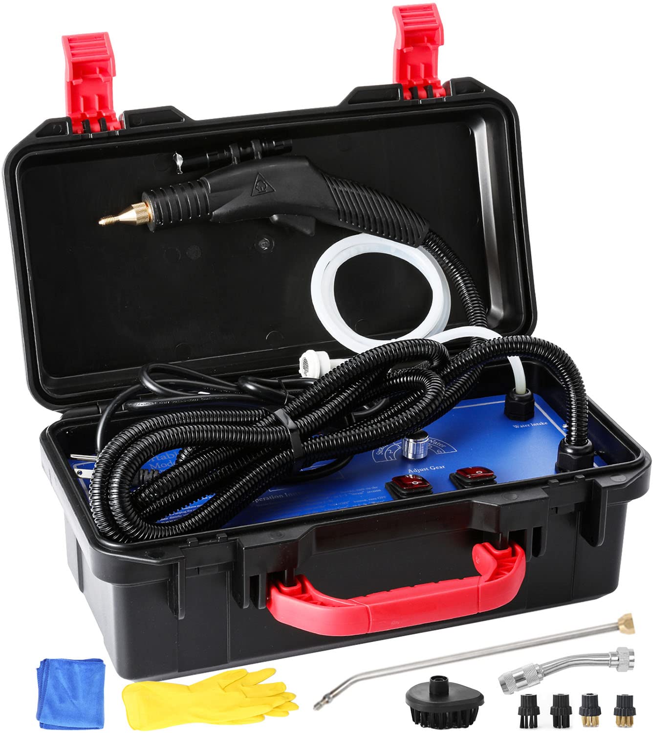 Moongiantgo 1700W Powerful Handheld Steam Cleaner Kit with 4 Multi-Purpose Brushes - Perfect for Home, Car, Kitchen & Bathroom Deep Cleaning