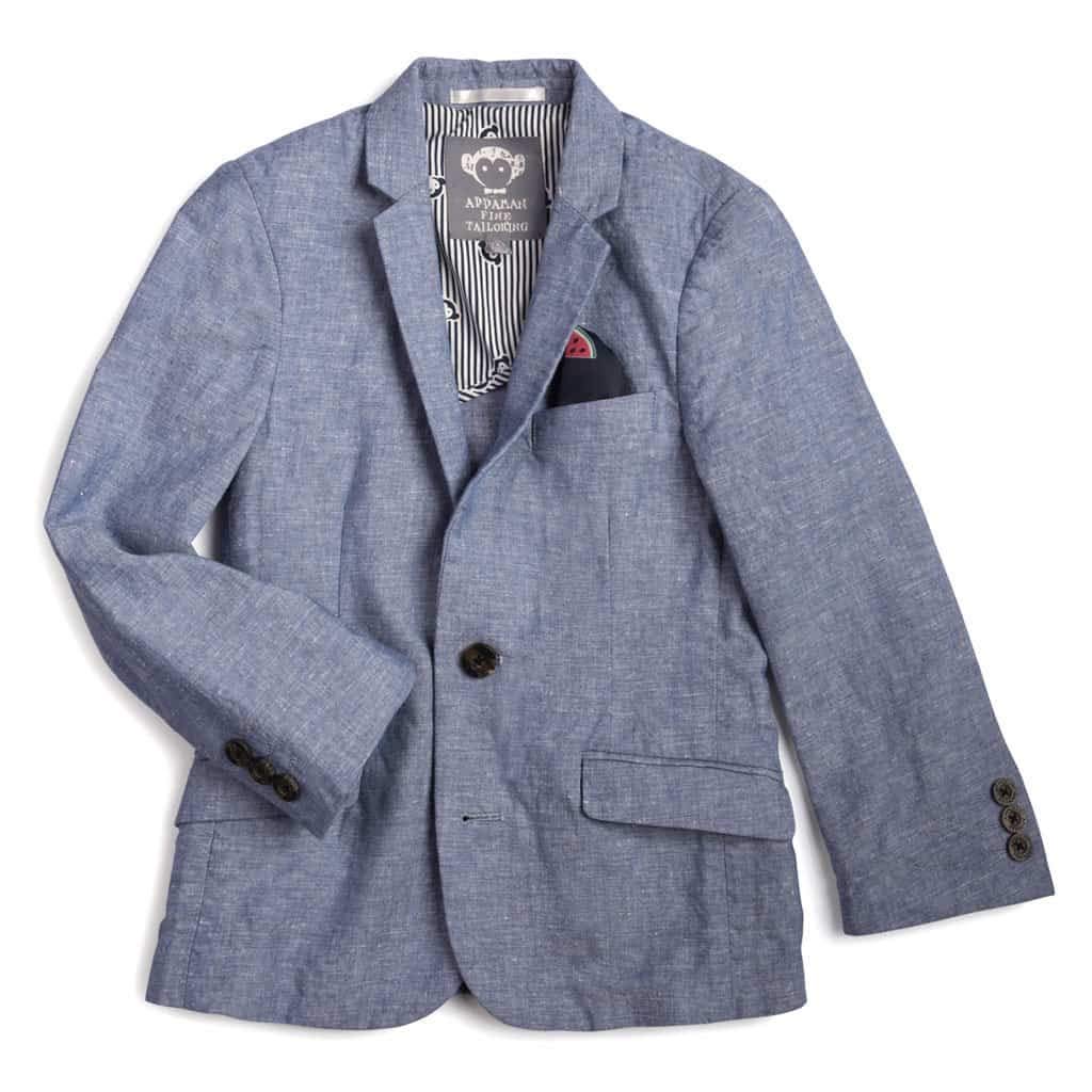 Appaman Men's Chambray Linen Sports Jacket - Lightweight Breathable Casual Outerwear for Golf, Tennis & Outdoor Activities