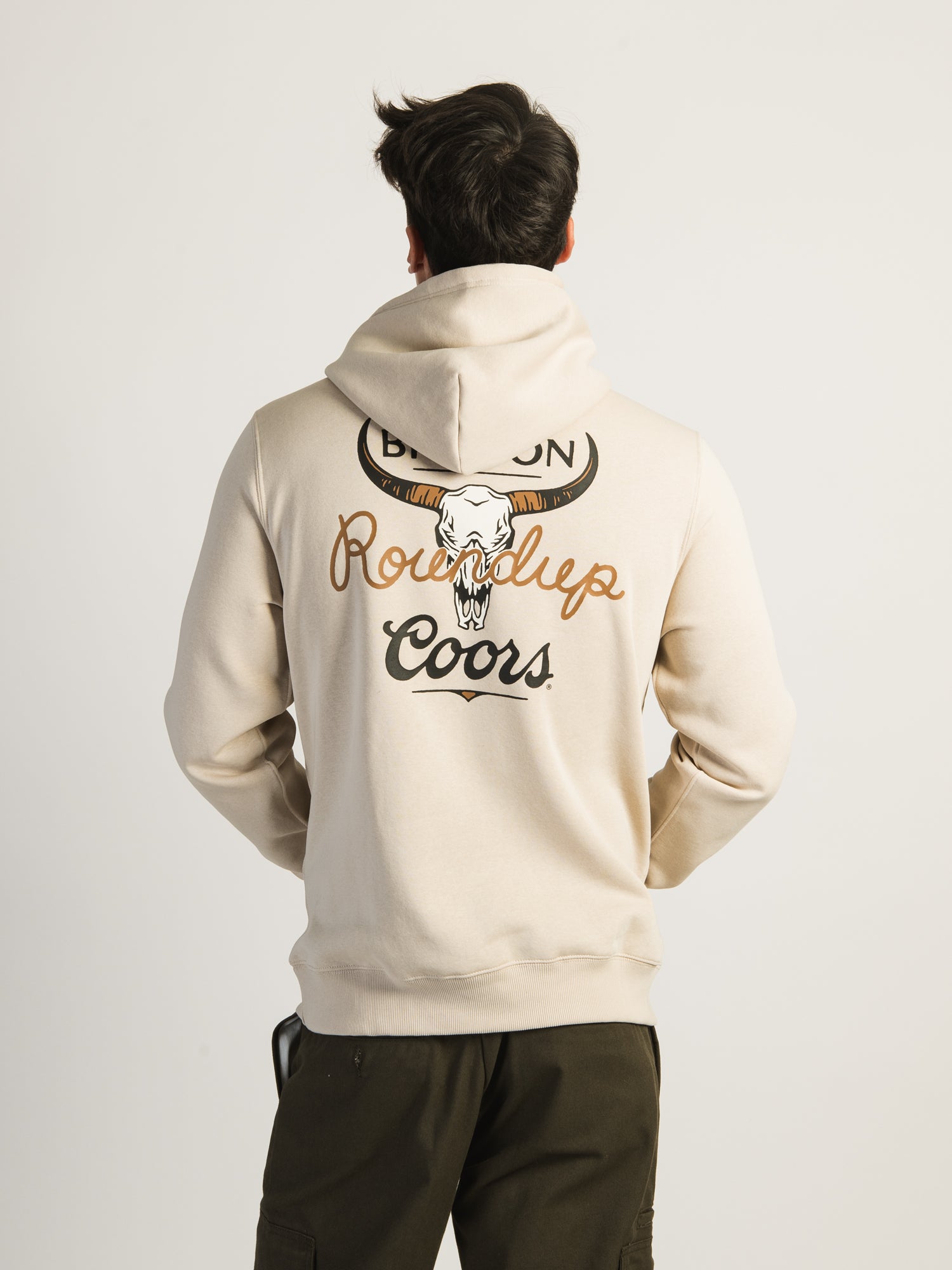Brixton Coors Roundup Pullover Hoodie - Men's Casual Fleece Sweatshirt for Outdoor Activities & Streetwear Fashion