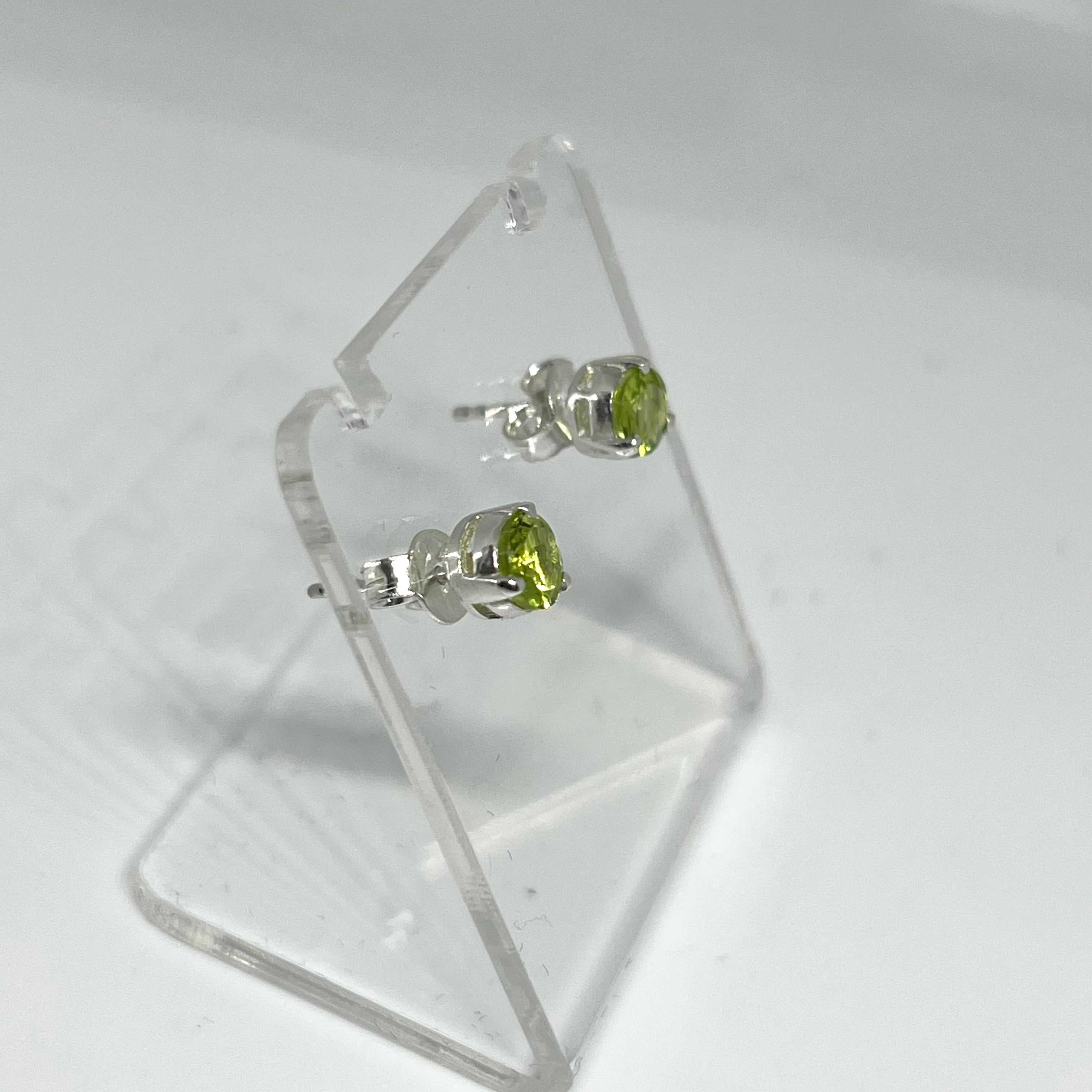 5mm Round Faceted Gemstone Stud Earrings - 3 Prong Set (PSE005) | Elegant & Durable for Daily Wear, Parties & Gifts