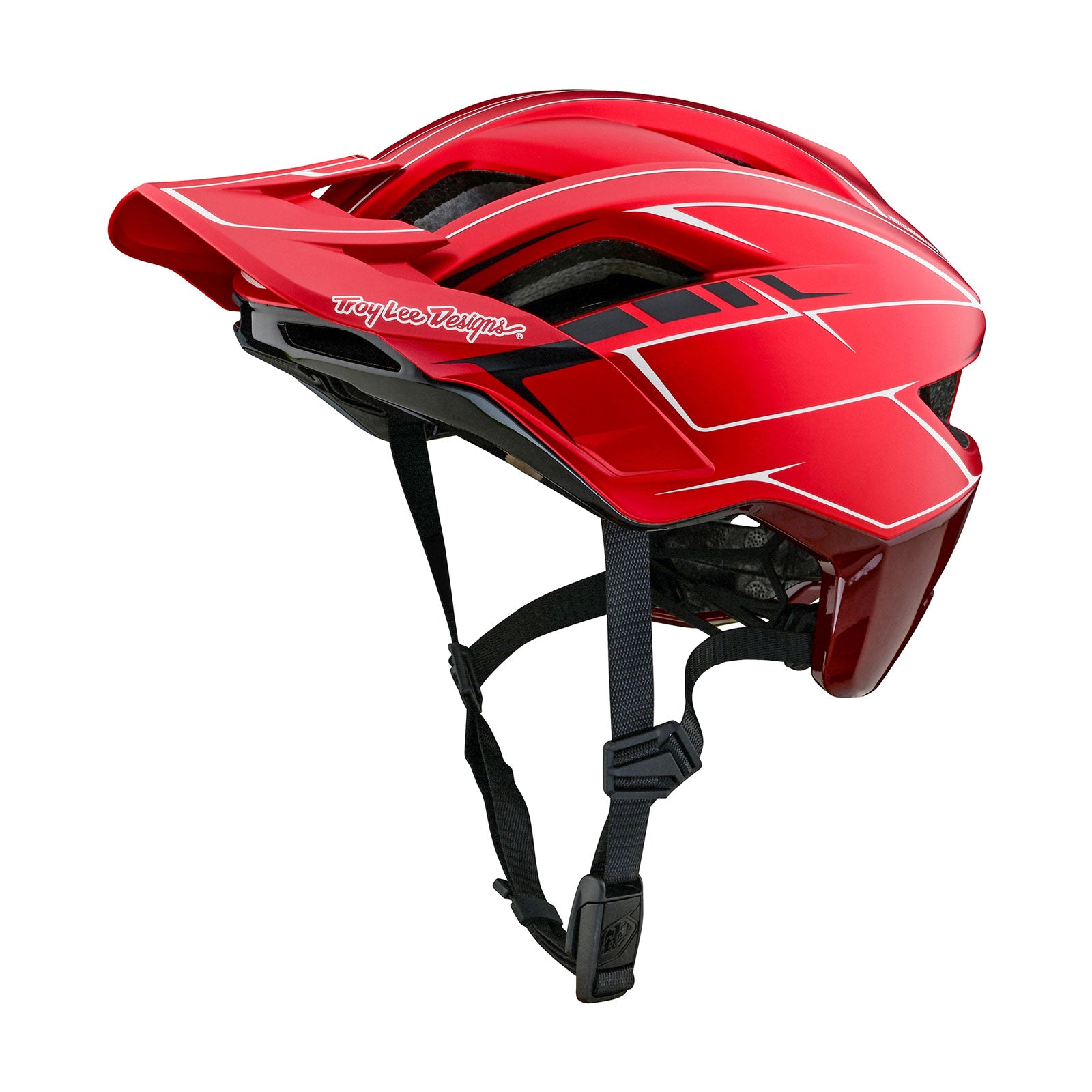 Flowline SE Helmet - Pinstripe Red Motorcycle Helmet for Men & Women - Lightweight & Durable for Street Riding, Racing & Commuting