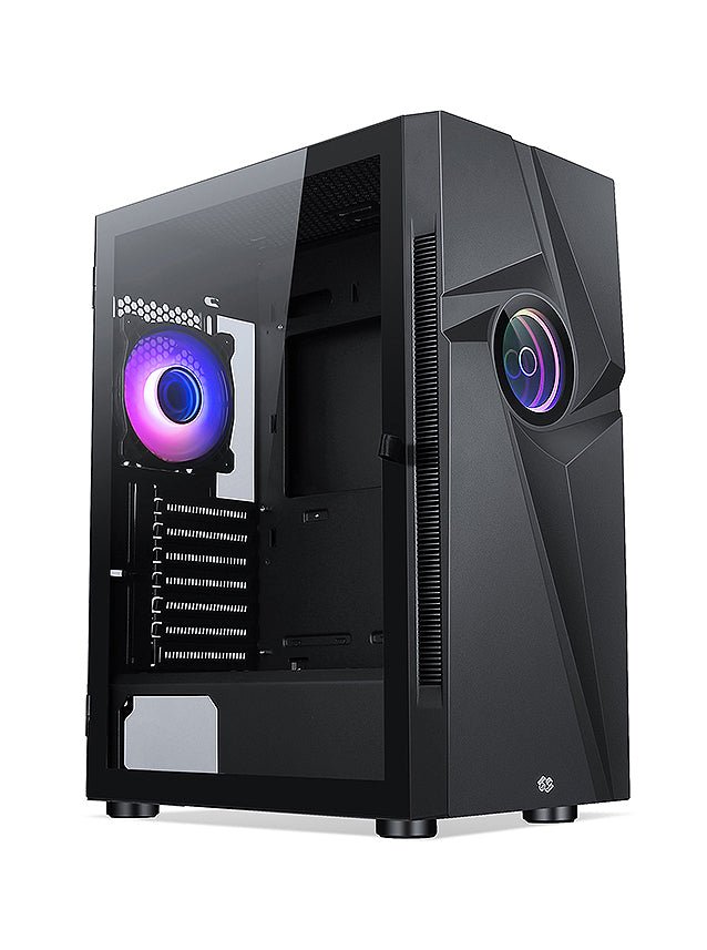 BGears Vortex ATX Mid Tower Gaming PC Case - High Airflow, RGB Lighting, Tempered Glass Side Panel - Perfect for Gaming Rigs & Streaming Setups