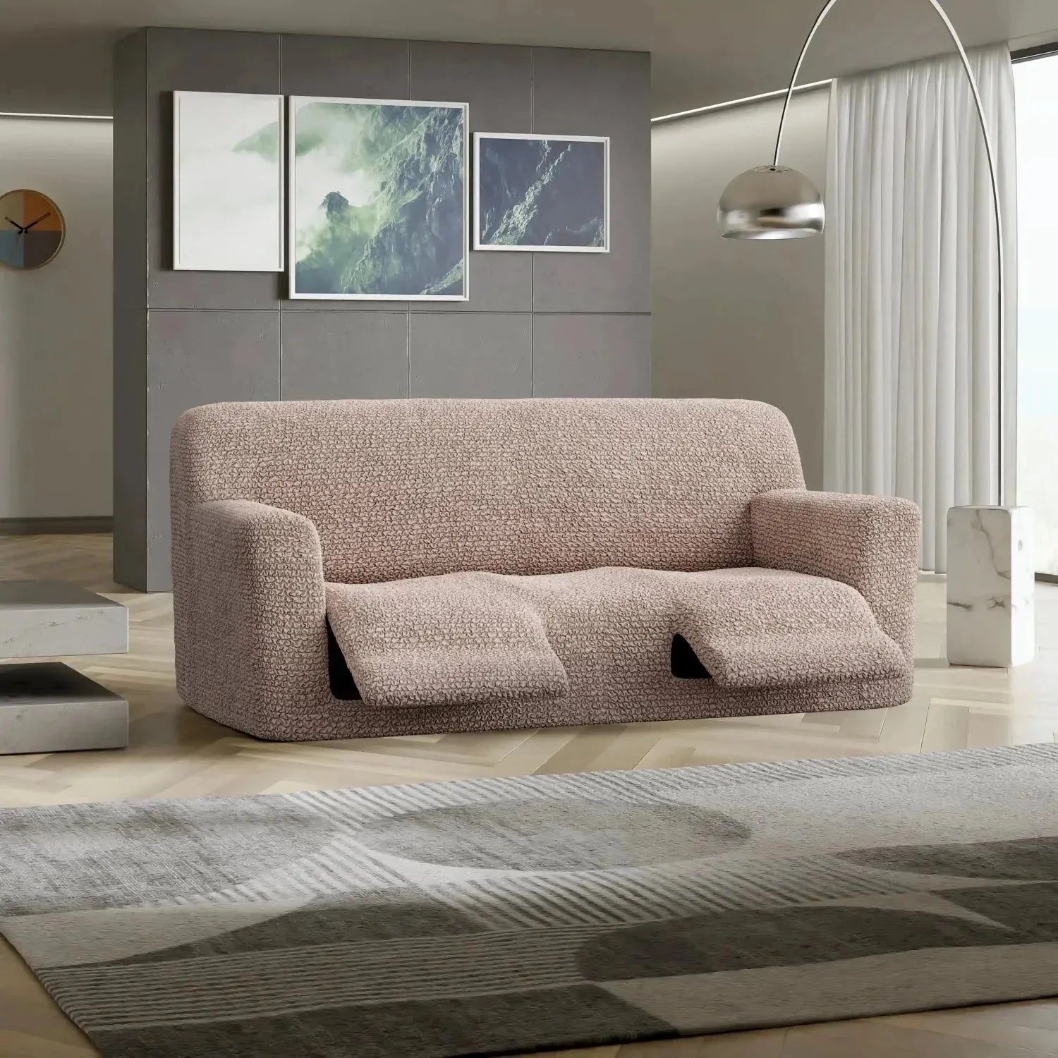 3 Seater Recliner Slipcover - Microfiber Sofa Cover for Living Room Furniture Protection - Perfect for Pets, Kids & Everyday Use